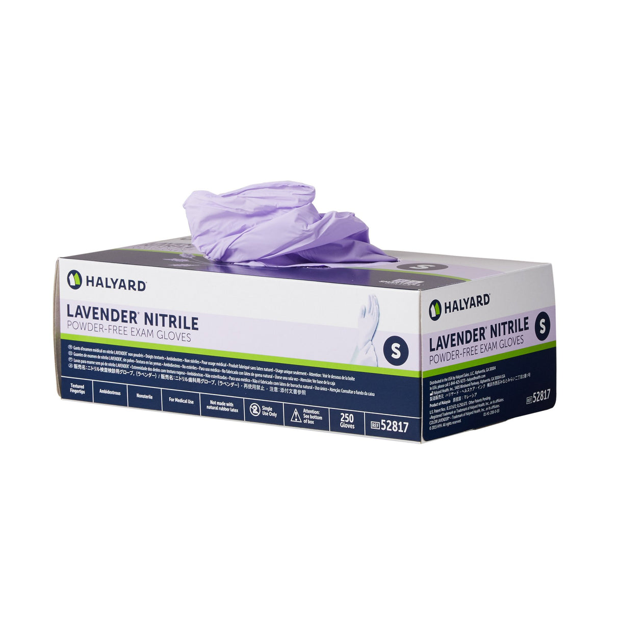 Exam Glove Halyard™ Lavender™ Small NonSterile Nitrile Standard Cuff Length Textured Fingertips Lavender Not Rated - BeHope