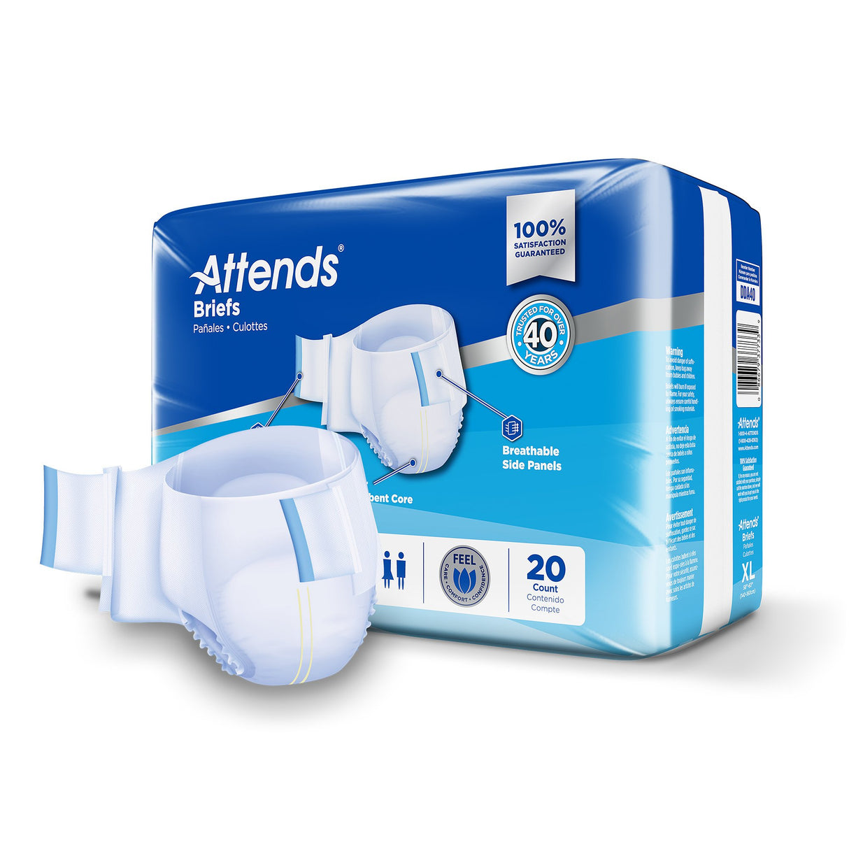 Unisex Adult Incontinence Brief Attends® X-Large Disposable Heavy Absorbency - BeHope