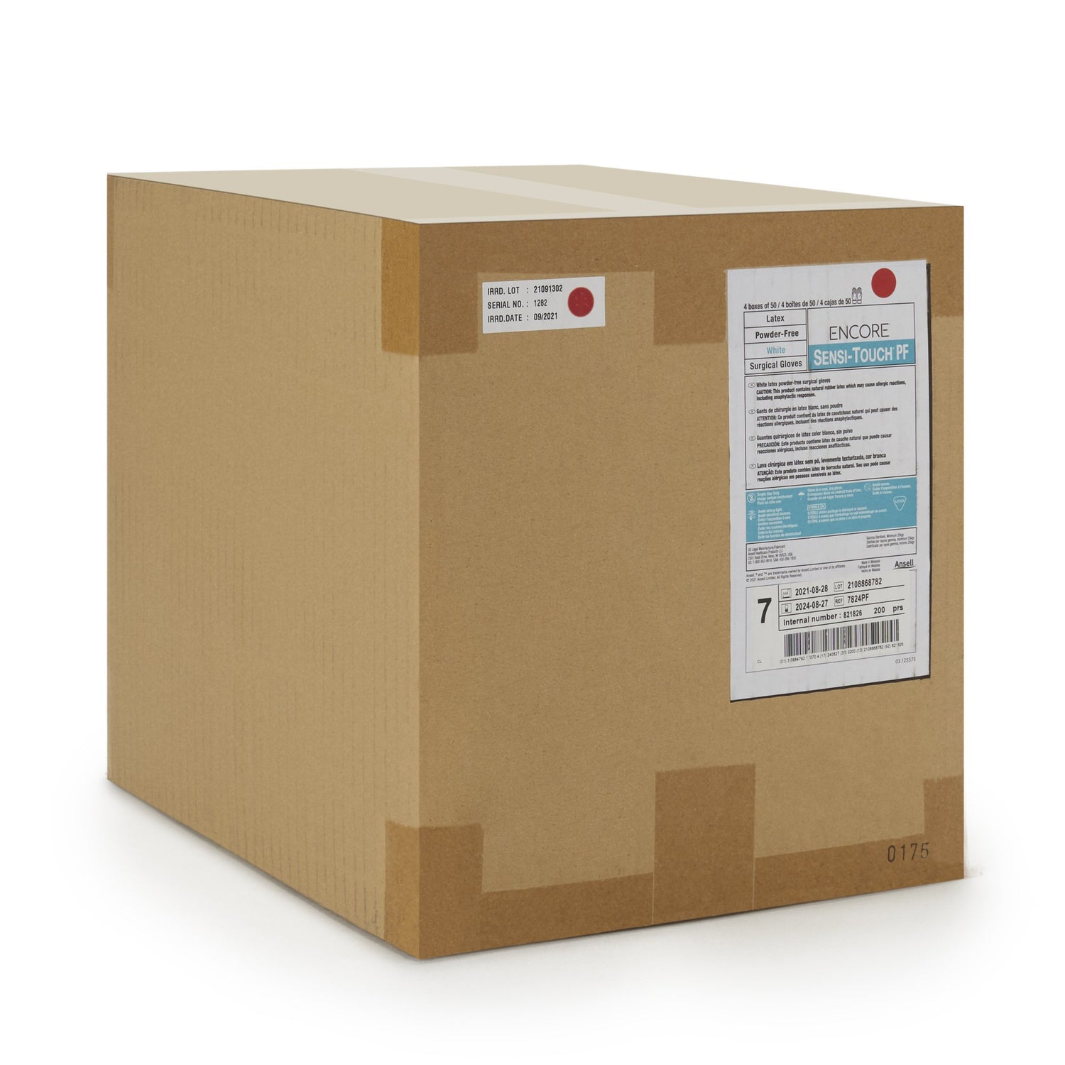 Surgical Glove ENCORE® Sensi-Touch® PF Size 7 Sterile Latex Standard Cuff Length Micro-Textured Natural Chemo Tested - BeHope