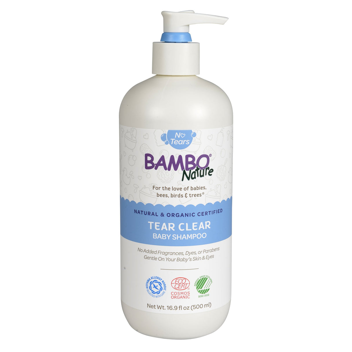 Baby Shampoo Bambo® Nature Tear Clear 16.9 oz. Pump Bottle Unscented - BeHope