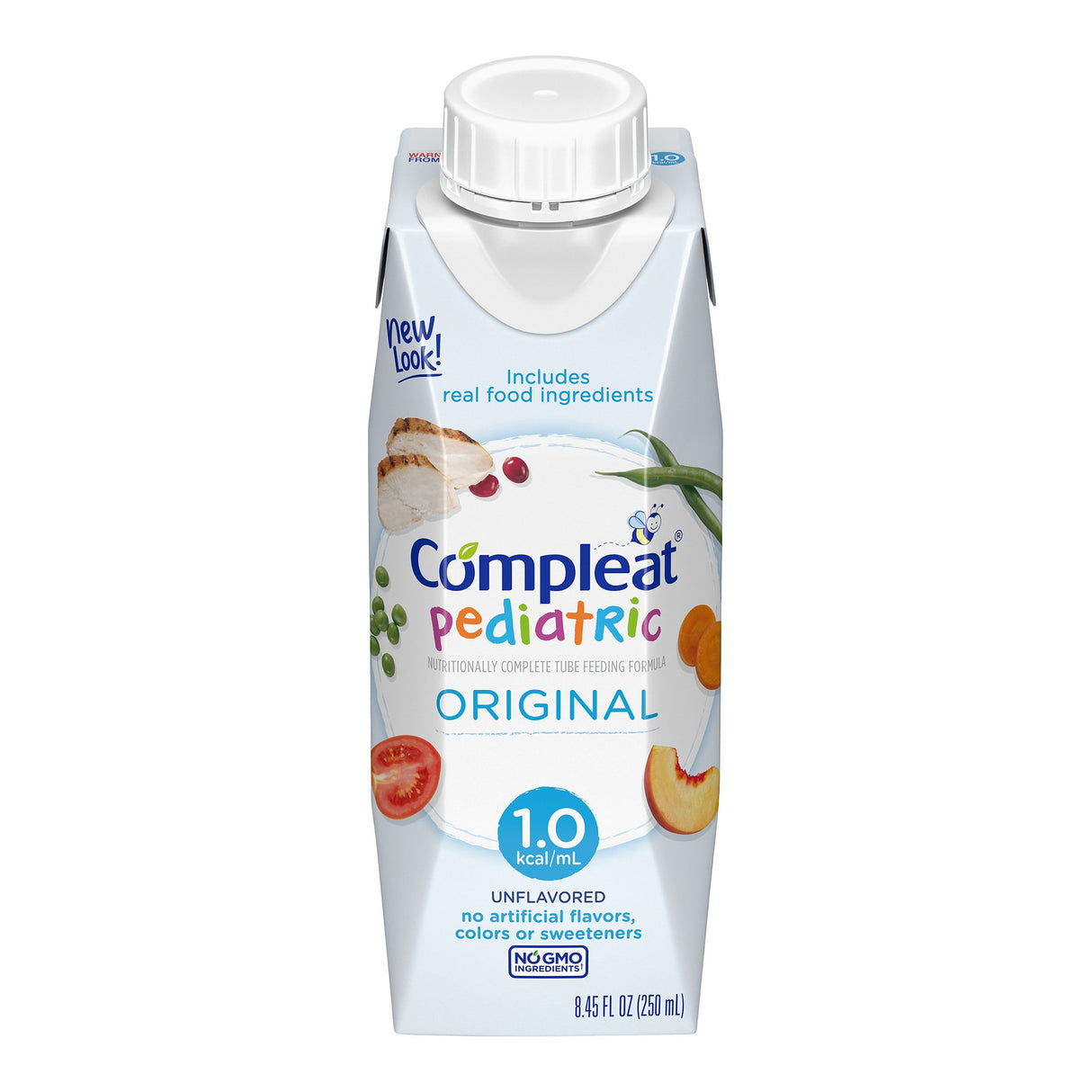 Pediatric Tube Feeding Formula Compleat® Pediatric Original Unflavored 8.45 oz. Reclosable Carton Liquid Real Food Ingredients - BeHope