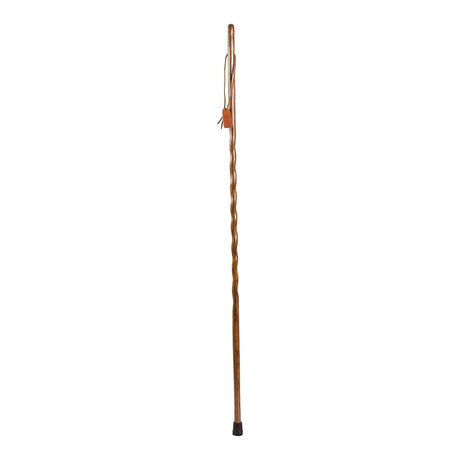 Walking Stick Brazos™ Twisted Backpacker Wood 55 Inch Height Brown Oak - BeHope