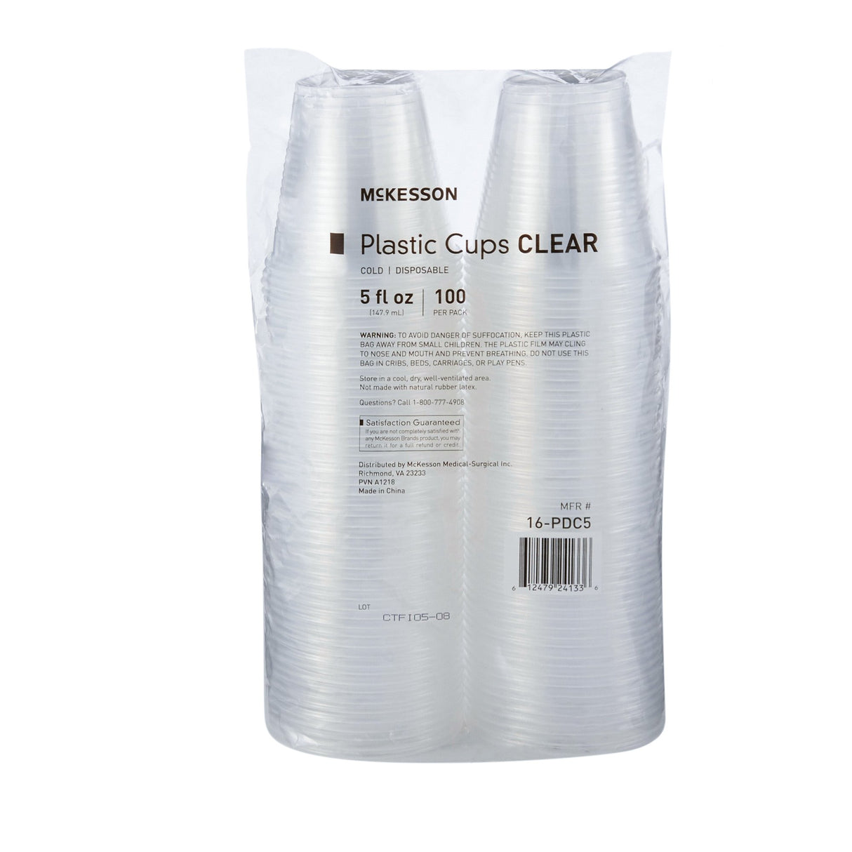 Drinking Cup McKesson 5 oz. Clear Polypropylene Disposable - BeHope