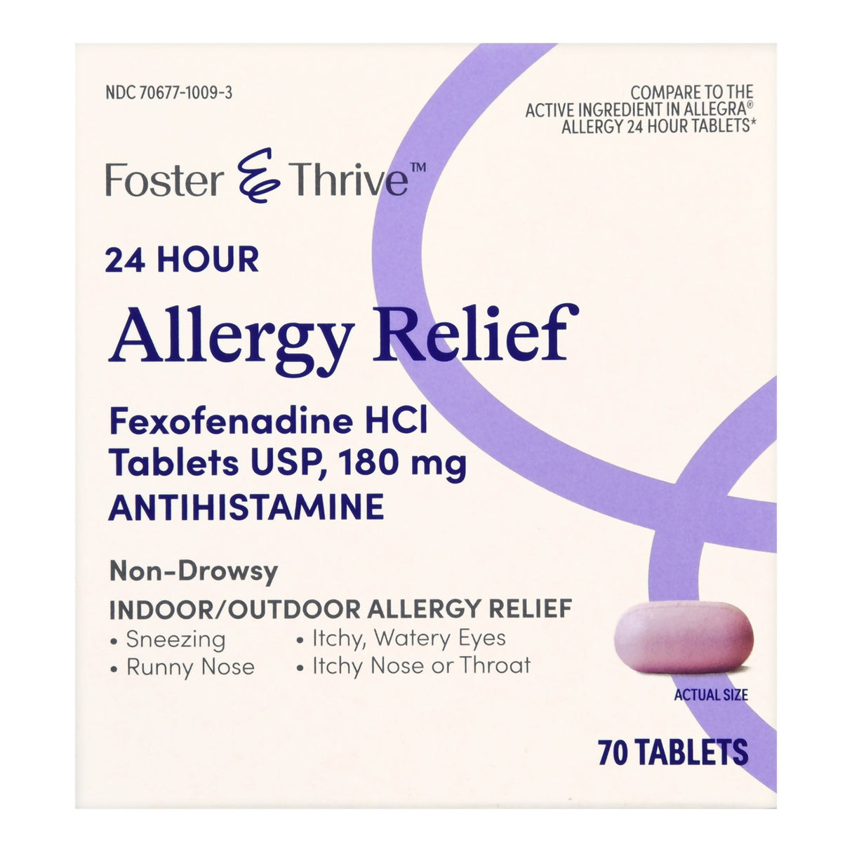 Allergy Relief Foster & Thrive™ 180 mg Strength Tablet 70 per Bottle - BeHope