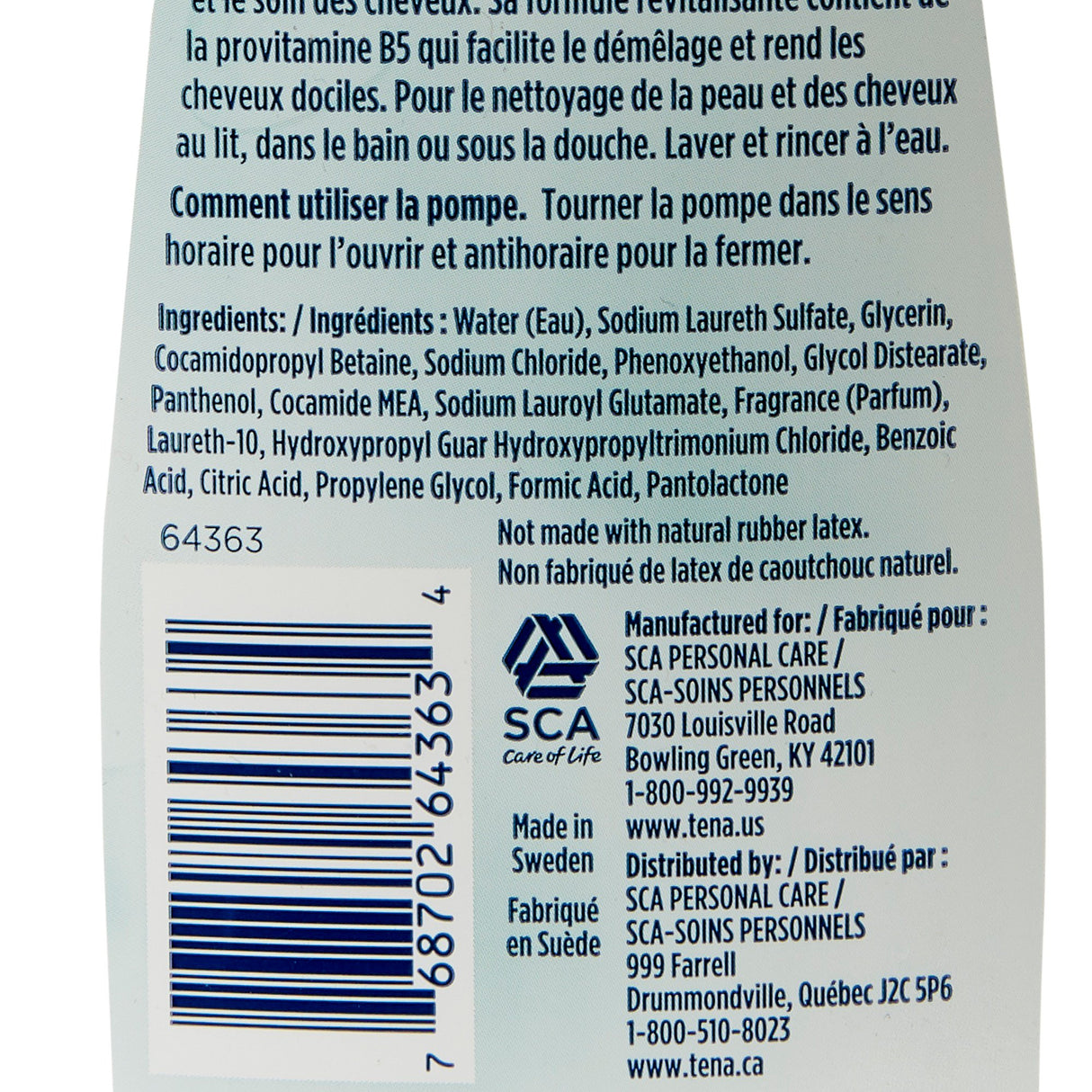 Shampoo and Body Wash TENA® ProSkin™ 16.9 oz. Pump Bottle Scented - BeHope