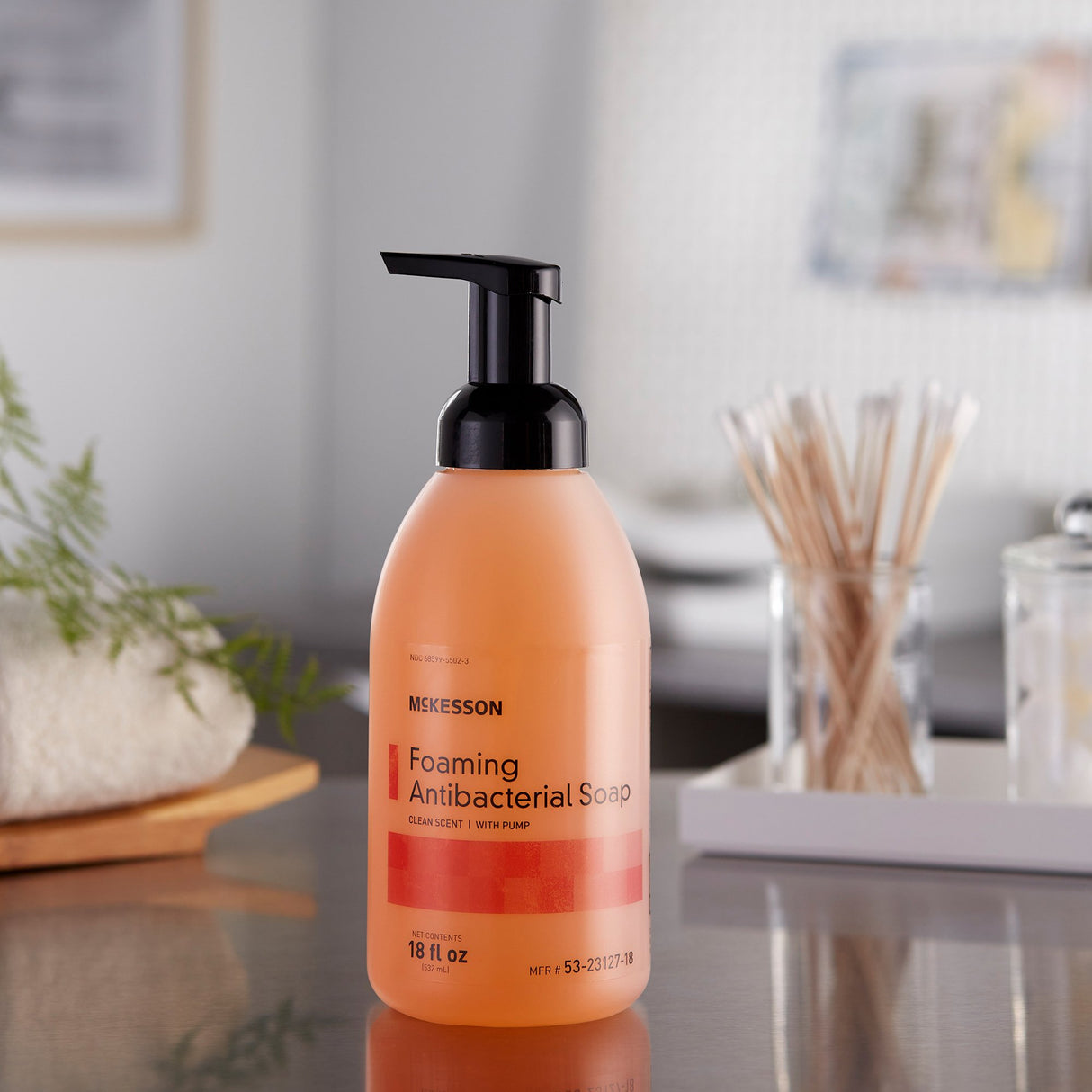 Antibacterial Soap McKesson Foaming 18 oz. Pump Bottle Clean Scent - BeHope