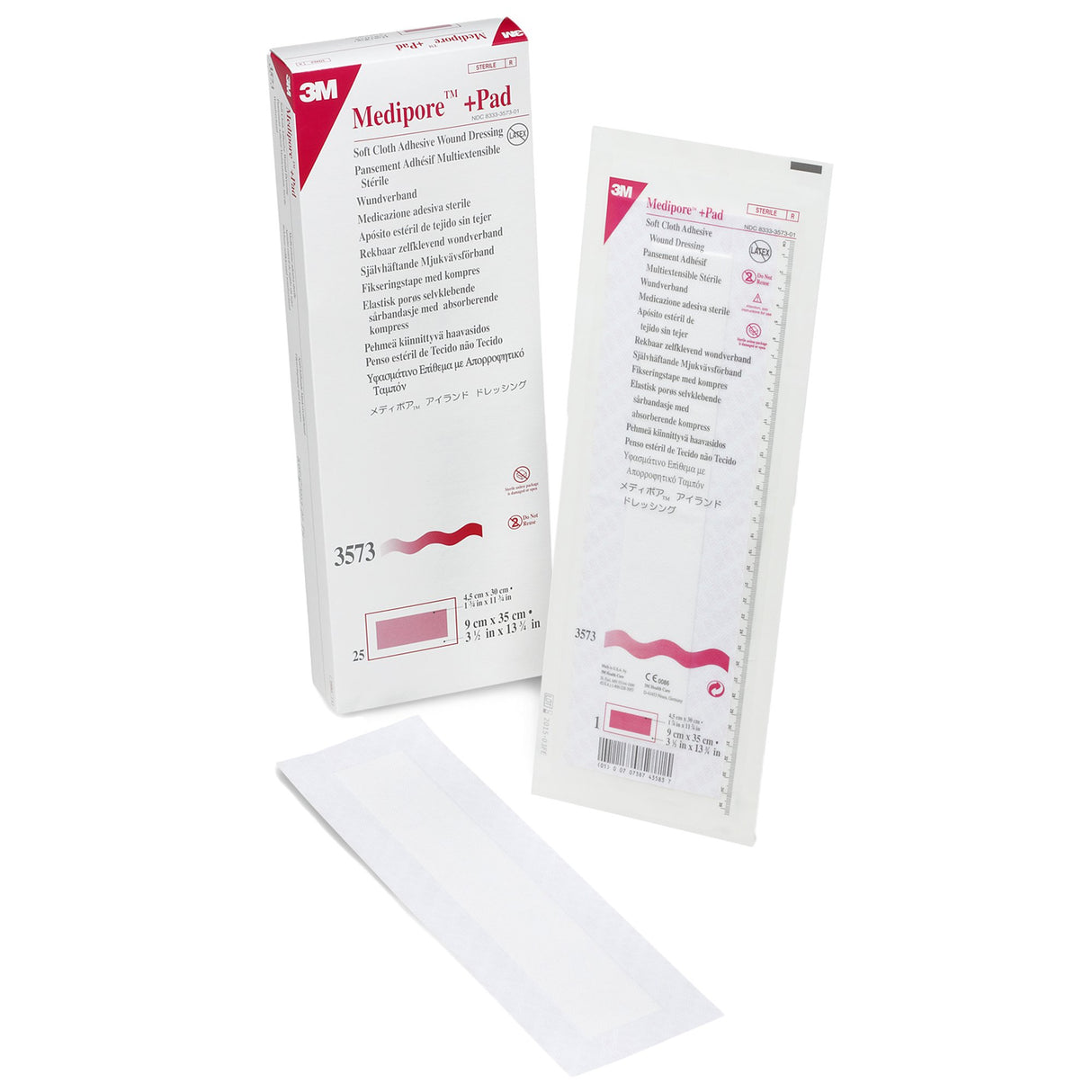 Composite Dressing 3M™ Medipore™ 3-1/2 X 13-3/4 Inch Rectangle Sterile Nonwoven Backing - BeHope