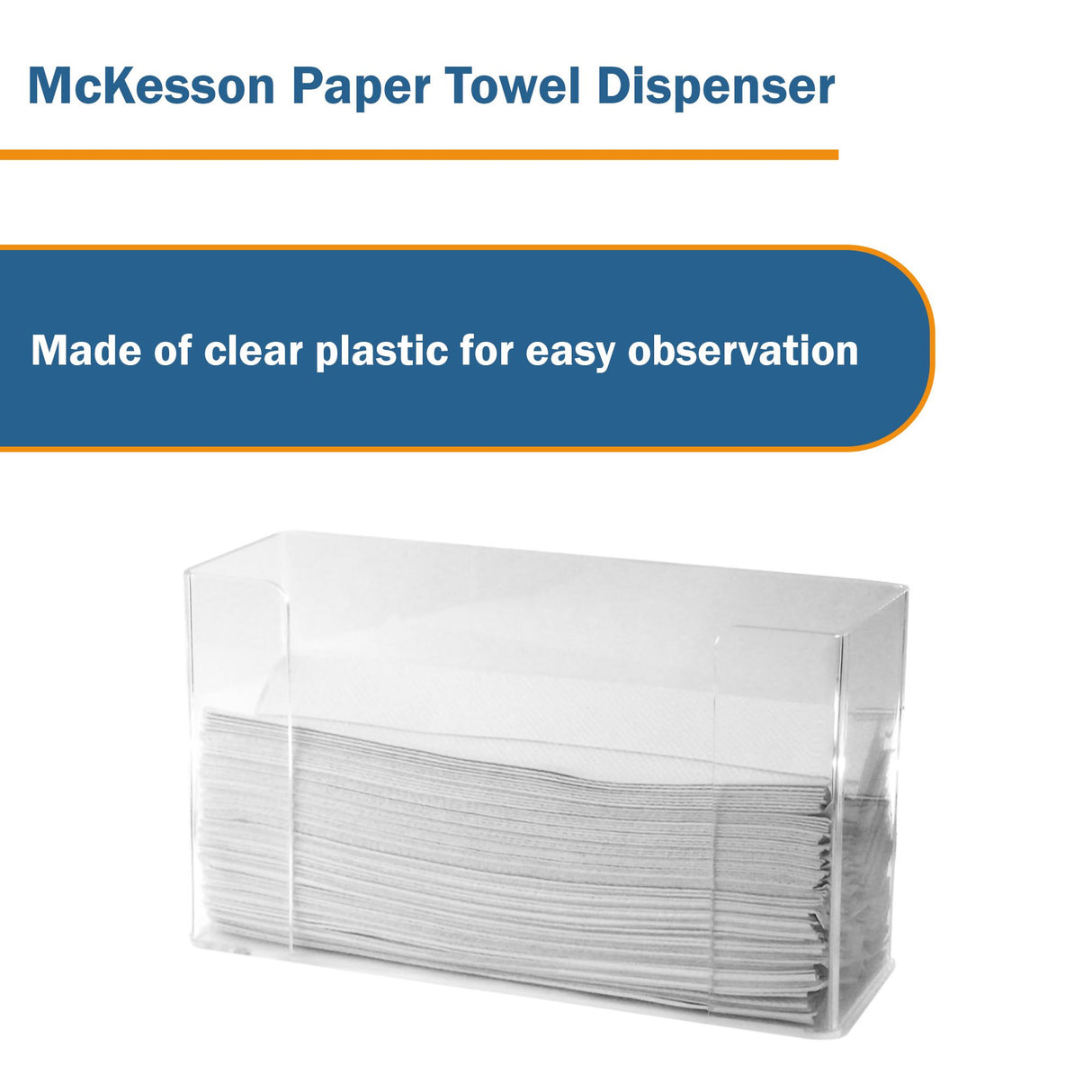 Paper Towel Dispenser McKesson Clear Plastic Wall Mount - BeHope