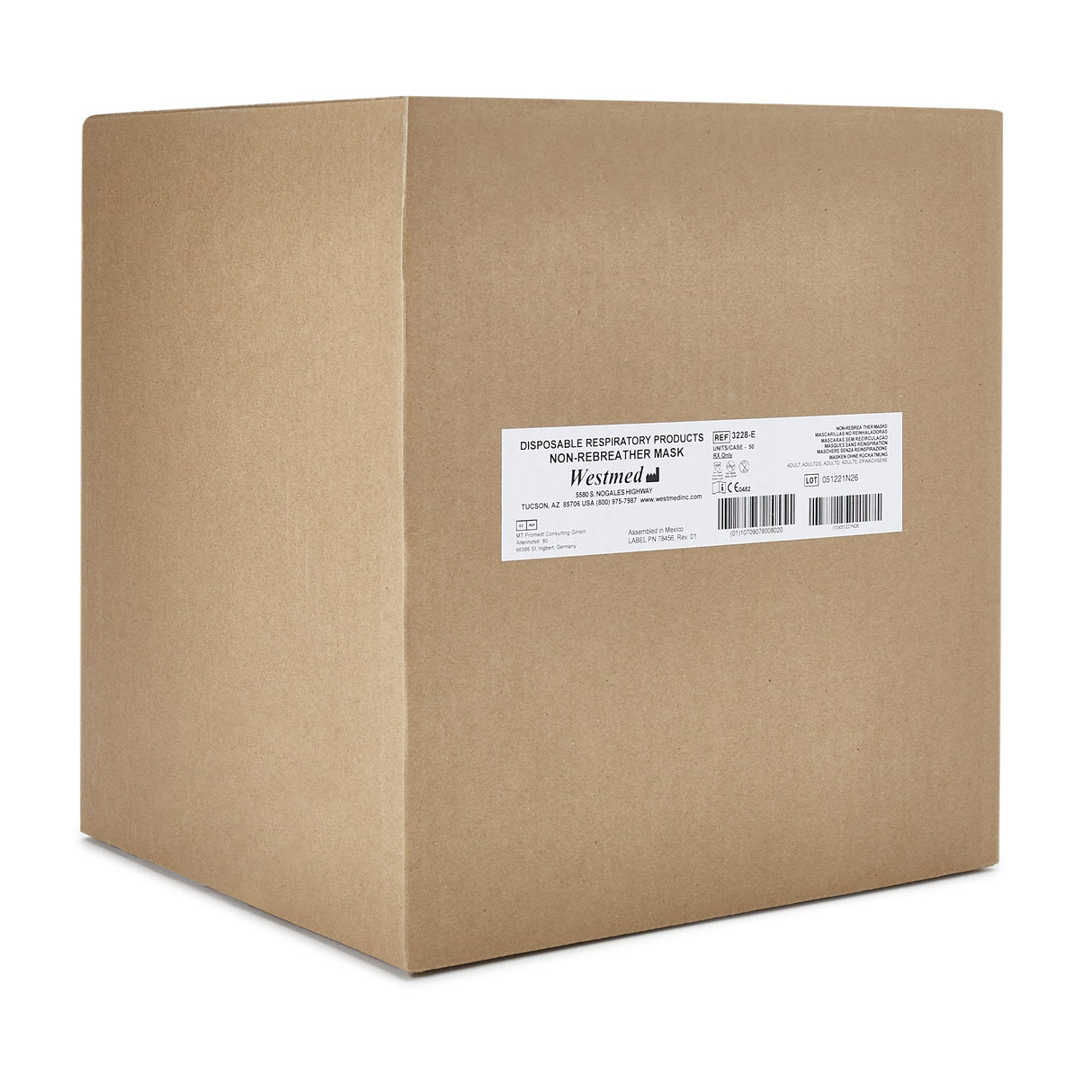 NonRebreather Oxygen Mask McKesson Elongated Style Adult One Size Fits Most Adjustable Head Strap - BeHope