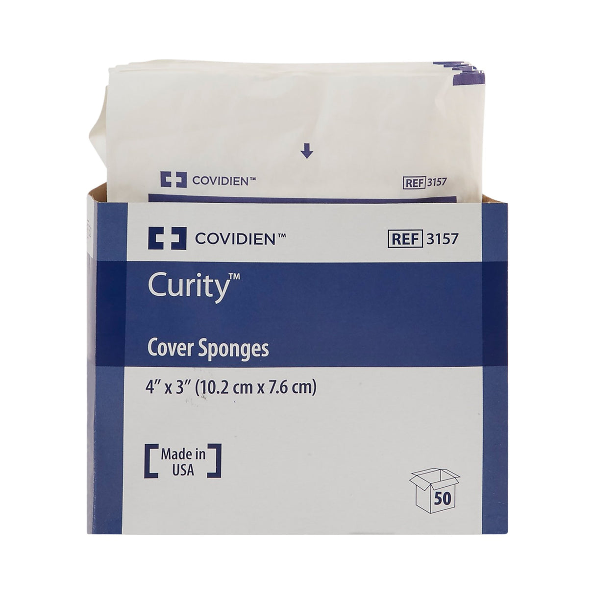 Cellulose Filled Nonwoven Sponge Curity 3 X 4 Inch 4-Ply Sterile 2 per Pack - BeHope