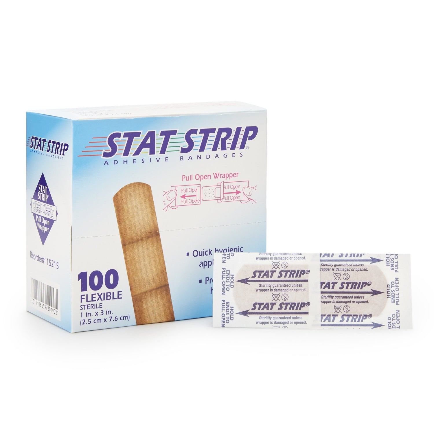 Adhesive Strip Stat Strip® Fabric Tan 1 X 3 Inch Sterile - BeHope