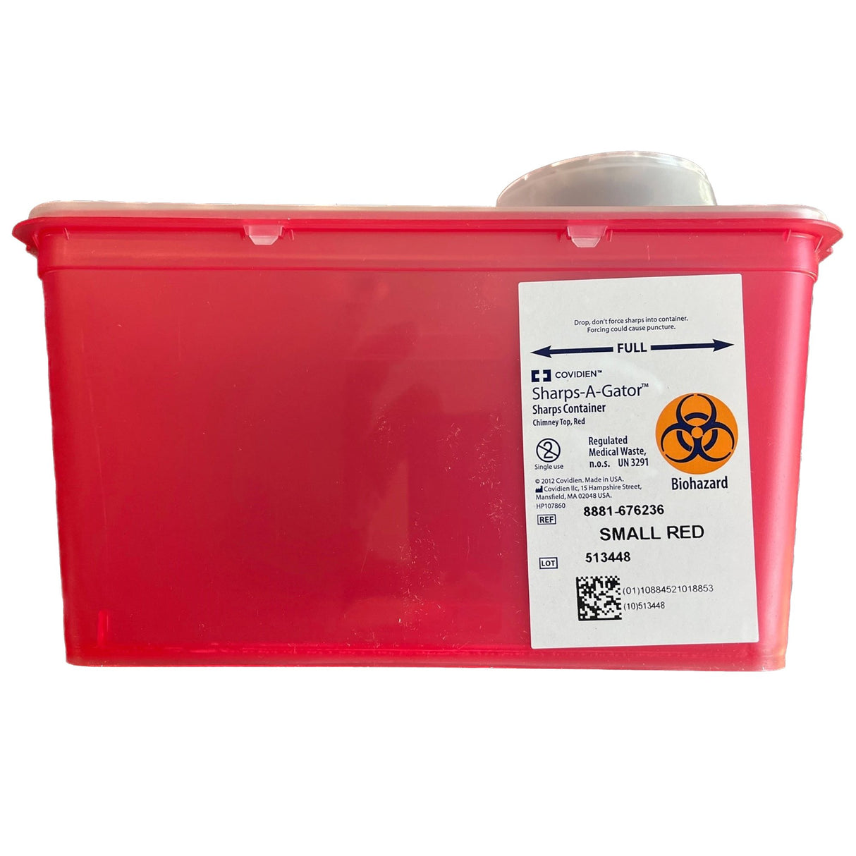 Sharps Container Monoject™ Red Base 7 H X 6-3/4 W X 10-1/2 D Inch Vertical Entry 1 Gallon - BeHope