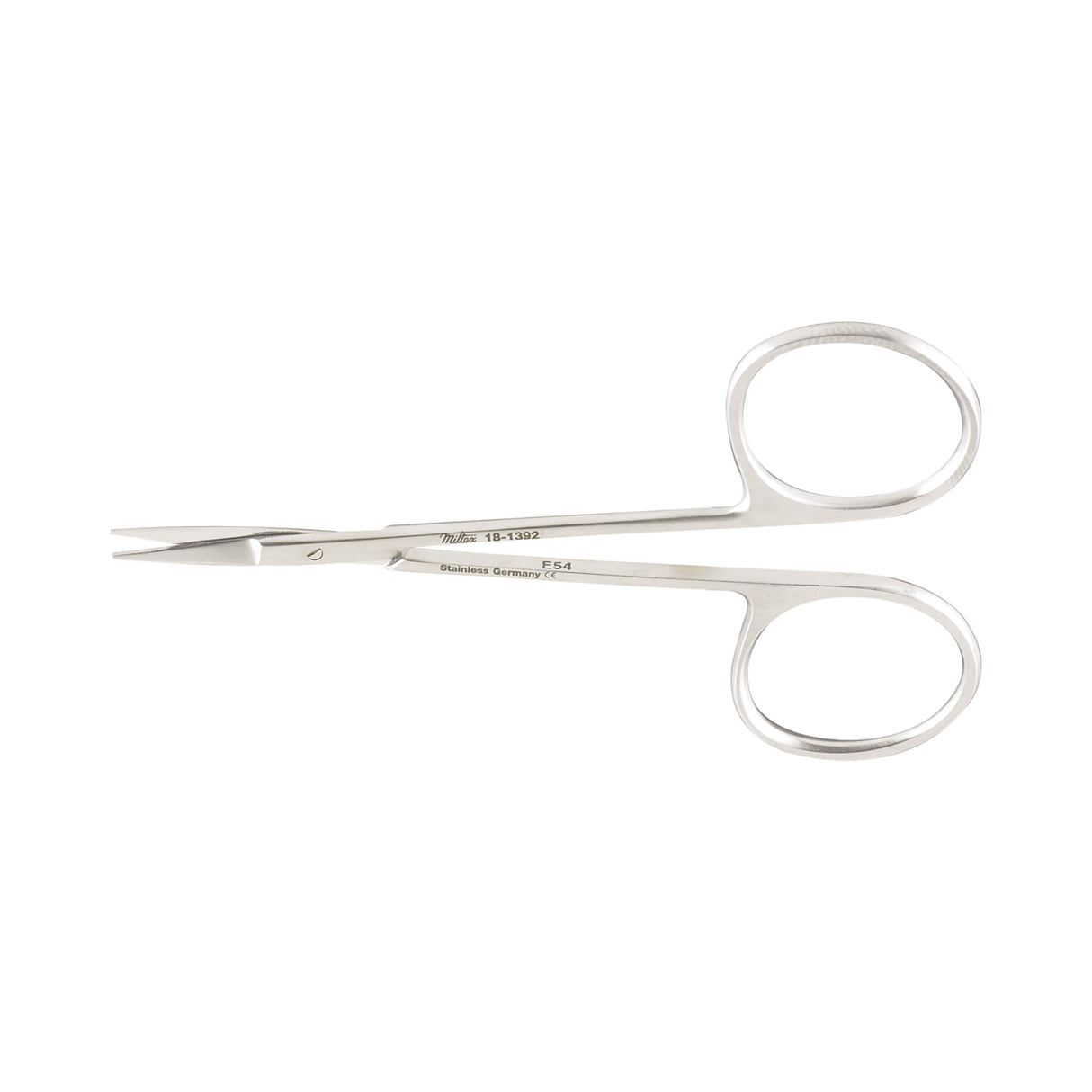 Iris Scissors Miltex® 4 Inch Length OR / Surgical Grade German Stainless Steel NonSterile Finger Ring Handle Curved Sharp Tip / Sharp Tip - BeHope