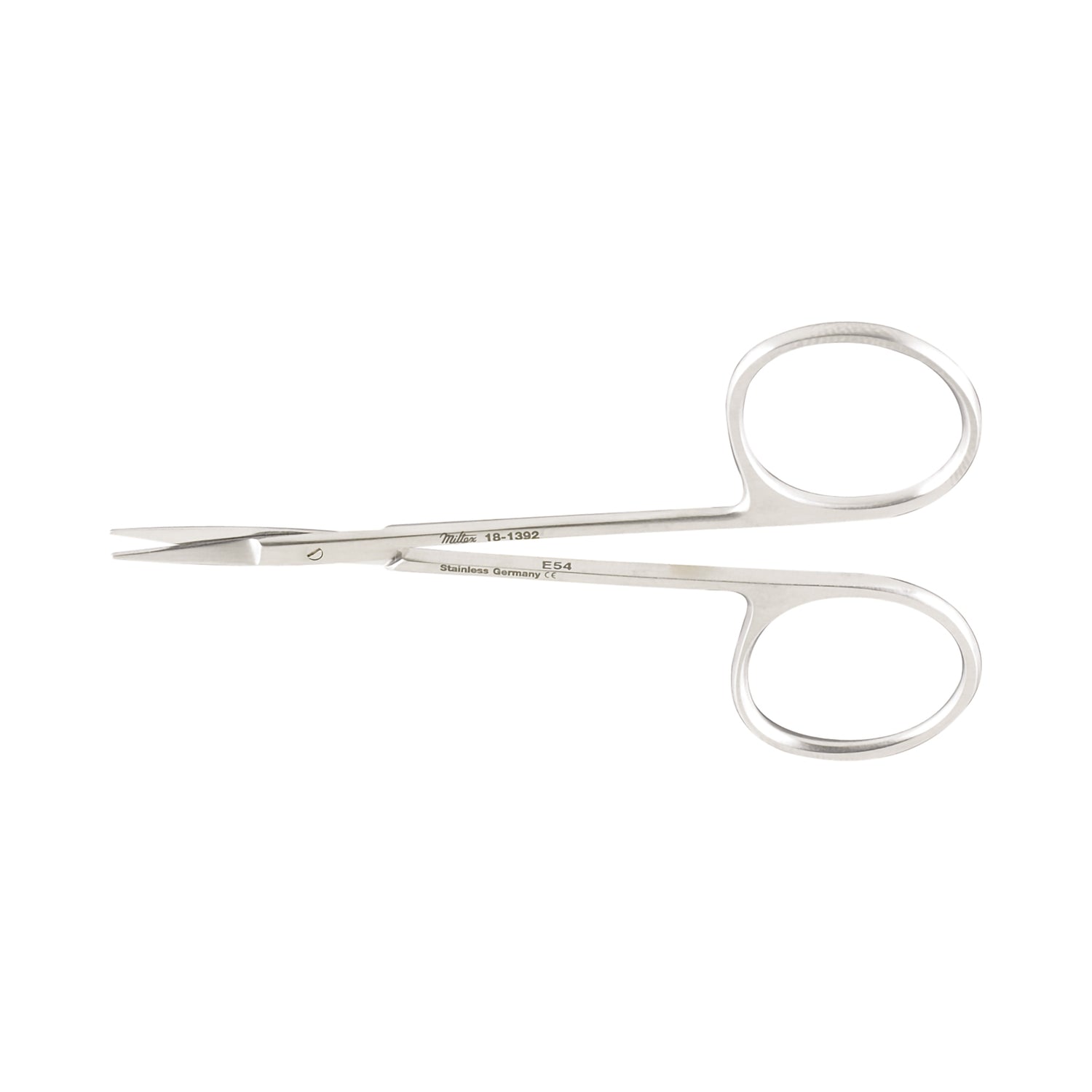 Iris Scissors Miltex® 4 Inch Length OR / Surgical Grade German Stainless Steel NonSterile Finger Ring Handle Curved Sharp Tip / Sharp Tip - BeHope