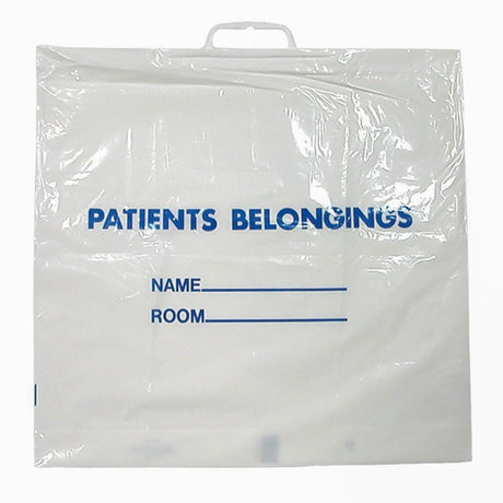 Patient Belongings Bag DawnMist 18-1/2 X 20 Inch Plastic White - BeHope