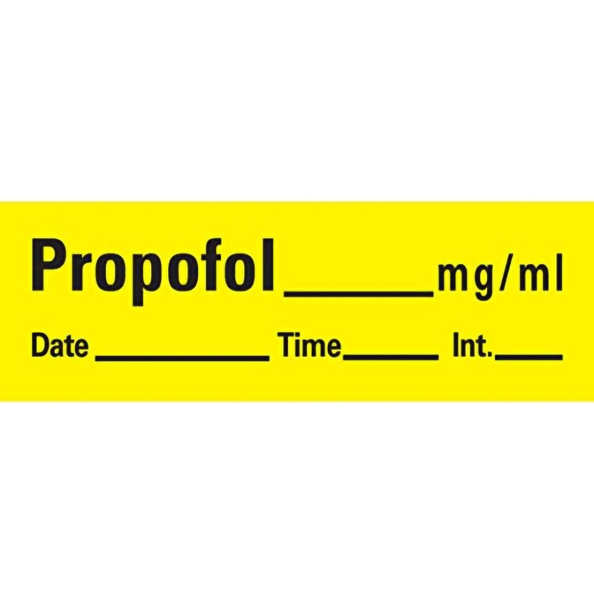 Drug Label Barkley® Anesthesia Label Tape Propofol_mg/mL Date_Time_Int_ Yellow 1/2 X 1-1/2 Inch - BeHope