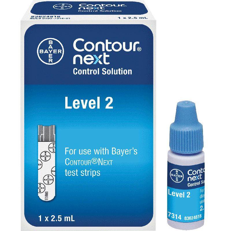 Blood Glucose Control Solution Contour® Next 2.5 mL Level 2 - BeHope