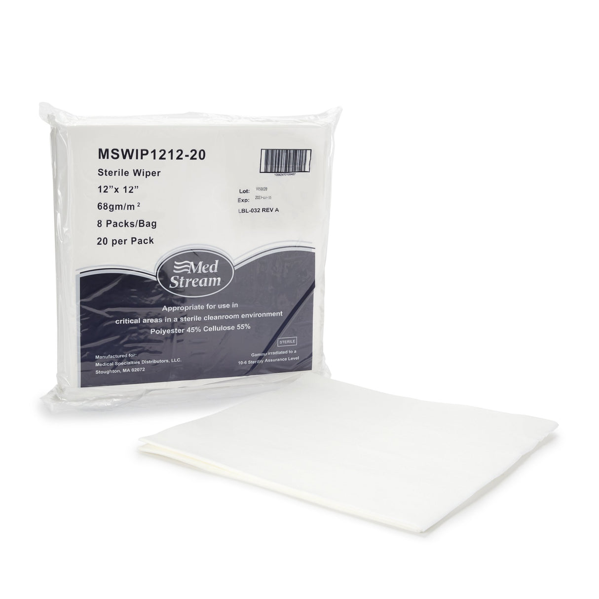 Cleanroom Wipe McKesson 20 Count Bag 12 X 12 Inch Sterile Disposable - BeHope