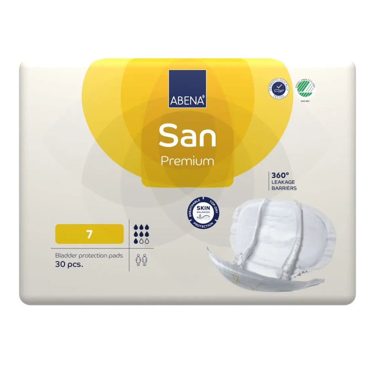 Incontinence Liner Abena® San Premium 14.1 X 24.8 Inch Heavy Absorbency Fluff / Polymer Core Size 7 - BeHope
