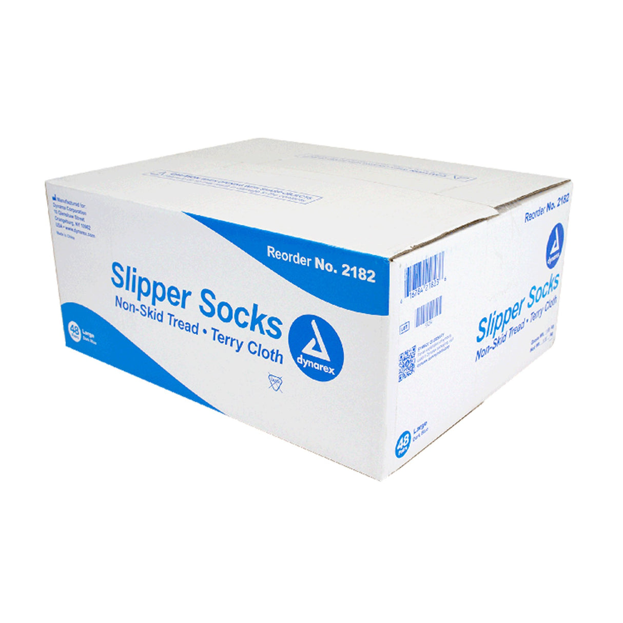 Slipper Socks Dynarex Unisex Adult Large Single Tread Single Patient Use Blue - BeHope