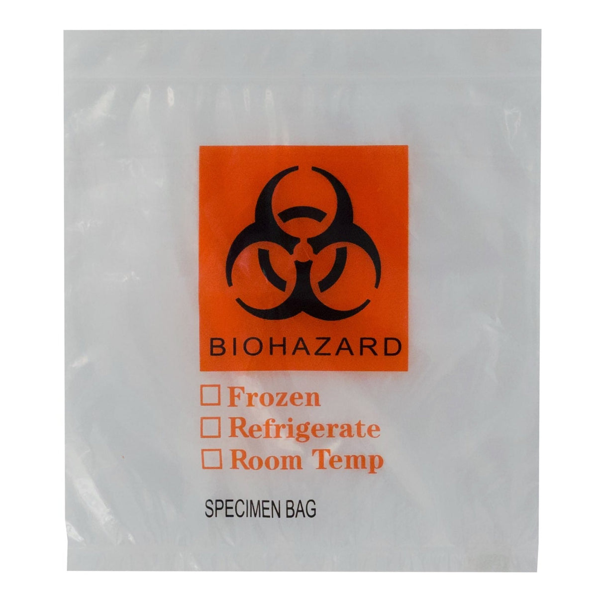 Specimen Transport Bag with Document Pouch 12 X 15 Inch Zip Closure Biohazard Symbol / Storage Instructions NonSterile - BeHope