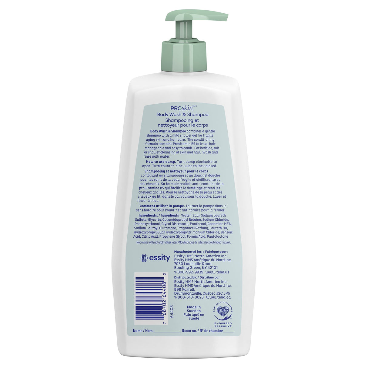 Shampoo and Body Wash TENA® ProSkin™ 33.8 oz. Pump Bottle Unscented - BeHope
