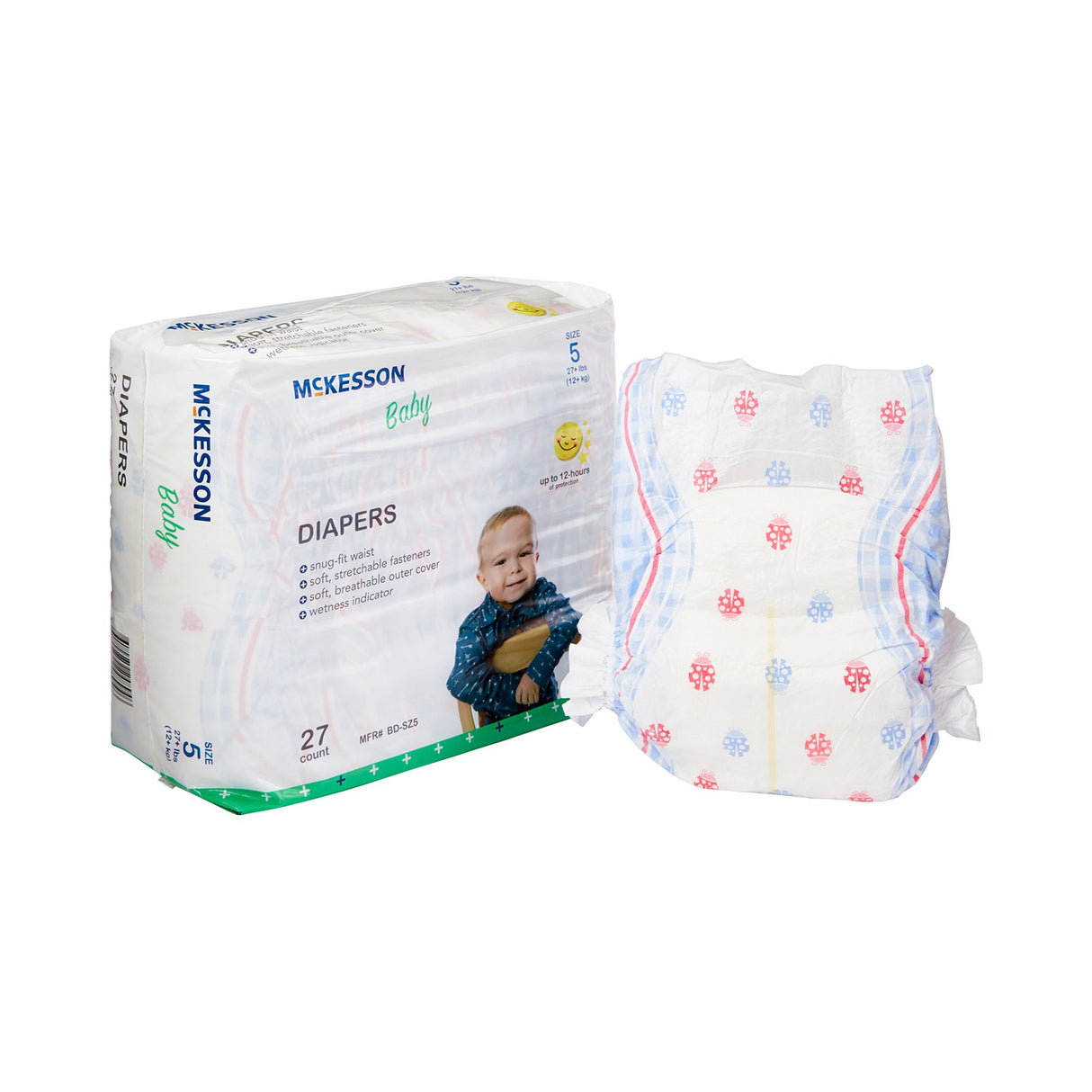 Unisex Baby Diaper McKesson Size 5 Disposable Heavy Absorbency - BeHope