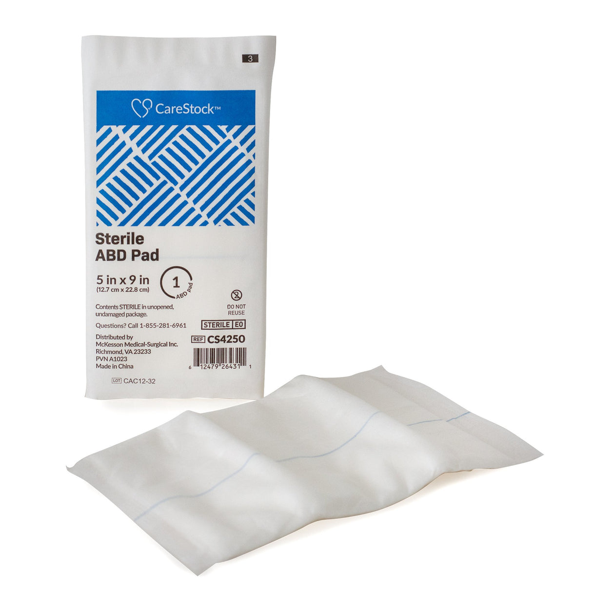 Abdominal Pad CareStock™ 5 X 9 Inch Sterile 1 per Pack - BeHope