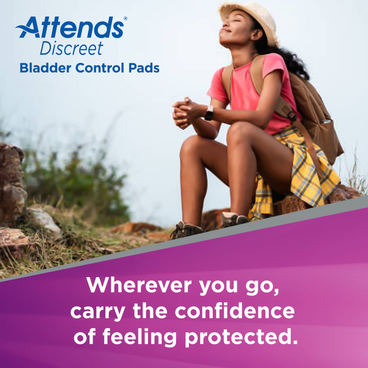 Bladder Control Pad Attends® Discreet 14-1/2 Inch Length Moderate Absorbency Polymer Core One Size Fits Most - BeHope