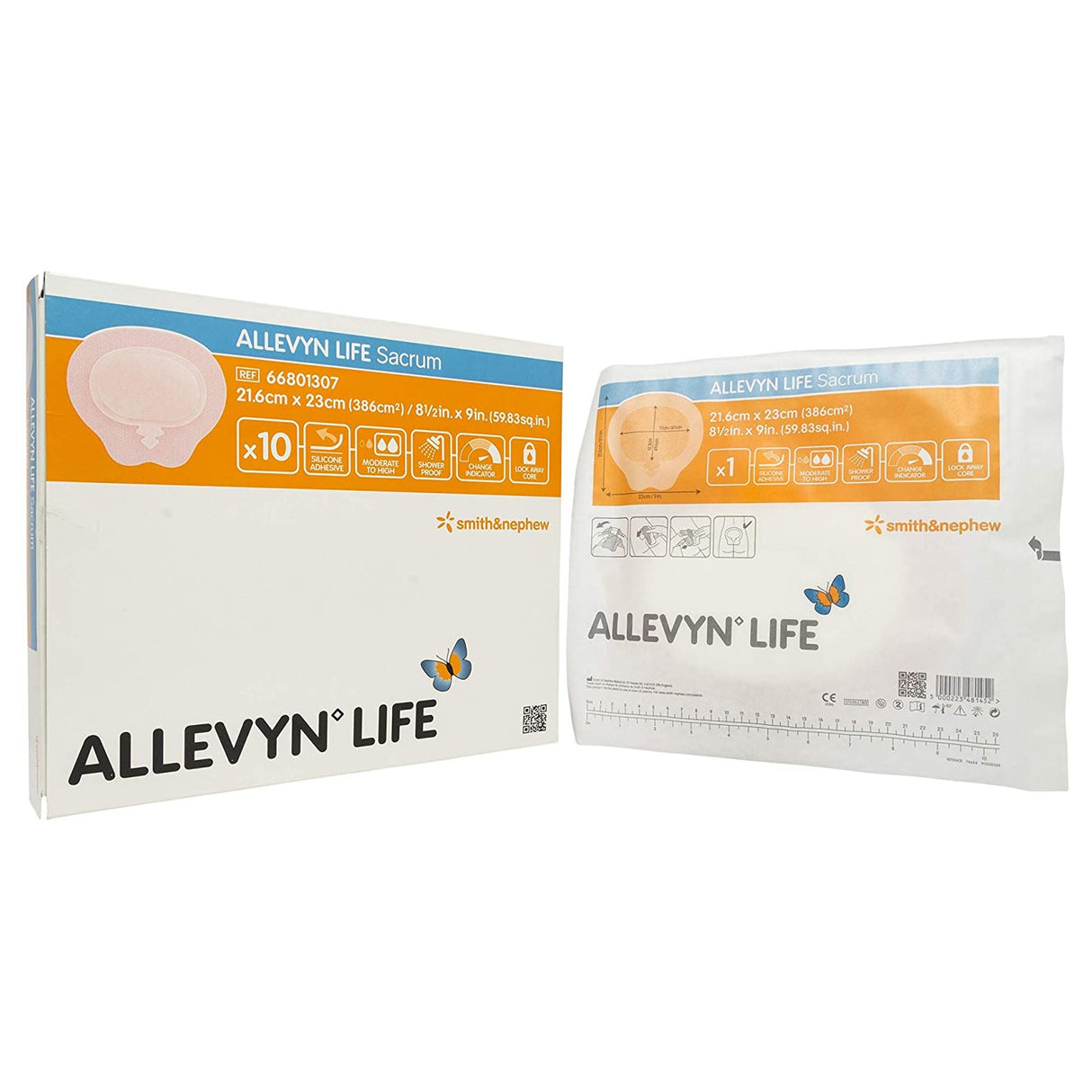 Foam Dressing Allevyn Life 8-1/2 X 9 Inch With Border Film Backing Silicone Gel Adhesive Sacral Sterile - BeHope