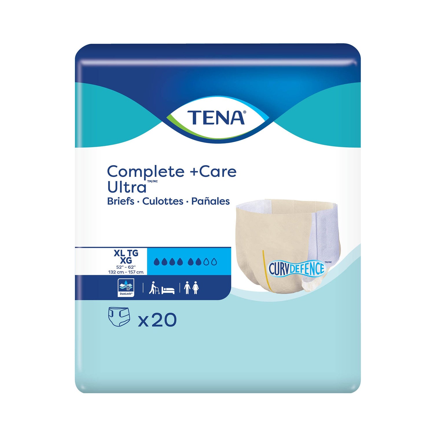 Unisex Adult Incontinence Brief TENA Complete + Care Ultra™ X-Large Disposable Moderate Absorbency - BeHope