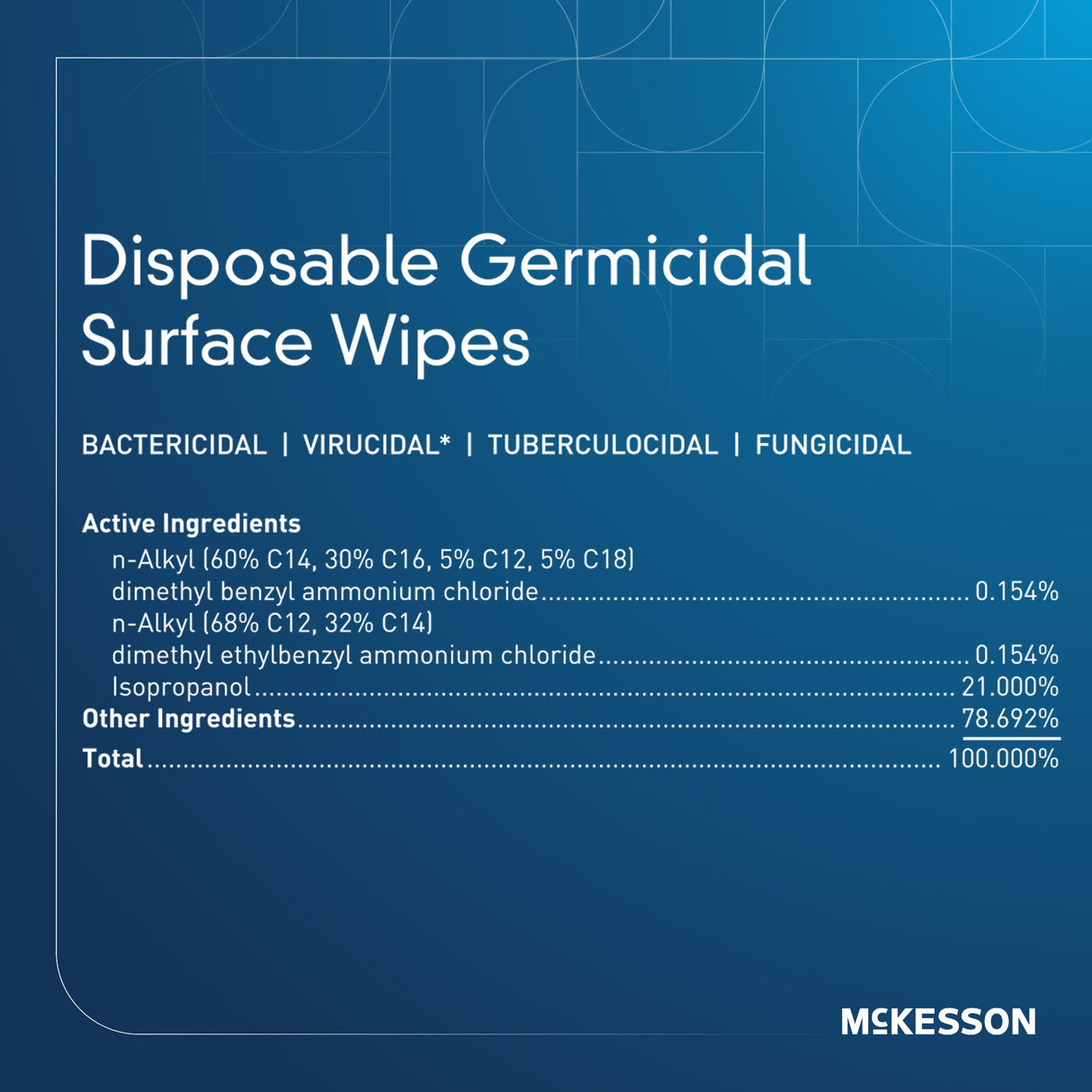 Surface Disinfectant McKesson Premoistened Manual Pull Wipe 160 Count Canister Alcohol Scent NonSterile - BeHope