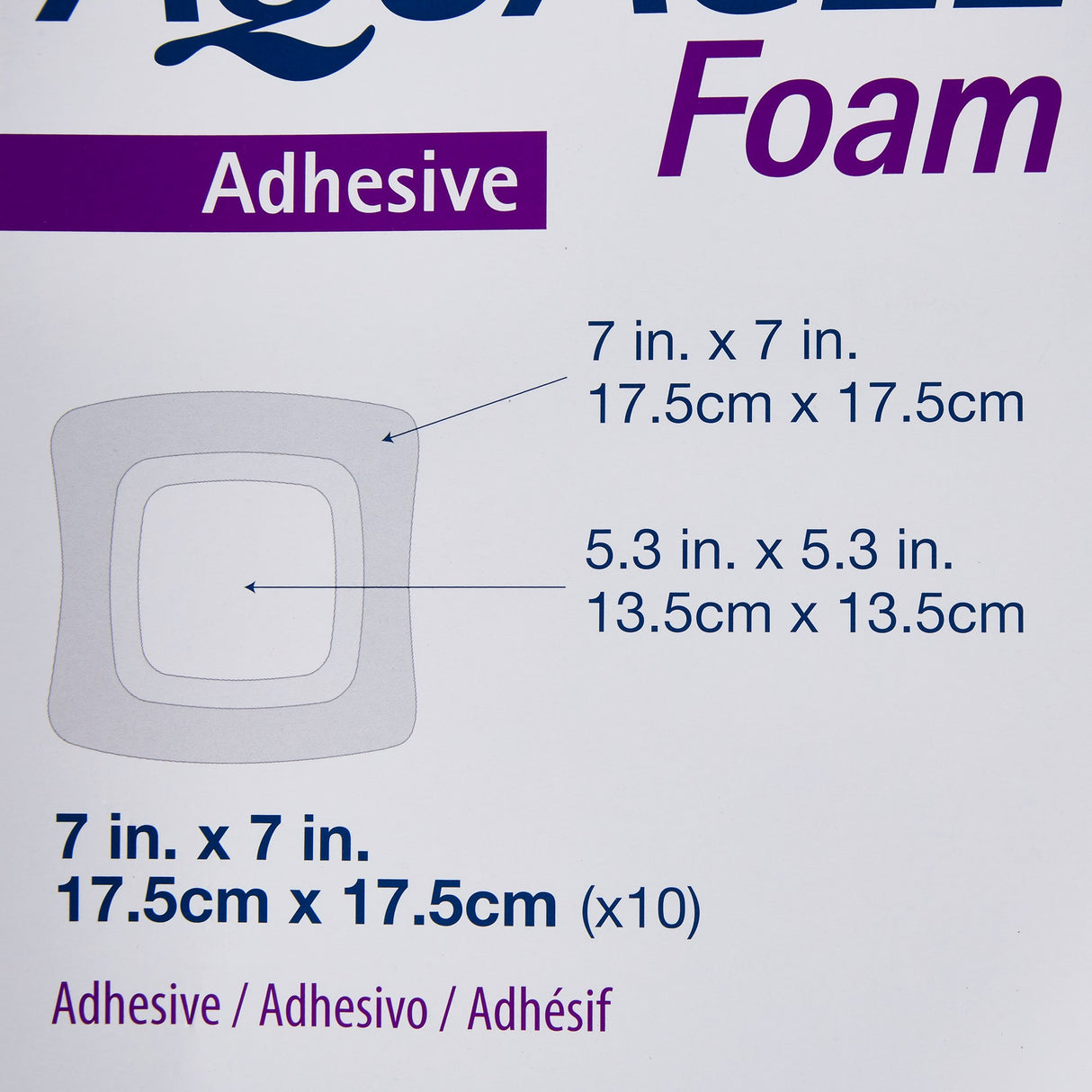 Foam Dressing Aquacel® 7 X 7 Inch With Border Waterproof Film Backing Silicone Adhesive Square Sterile - BeHope