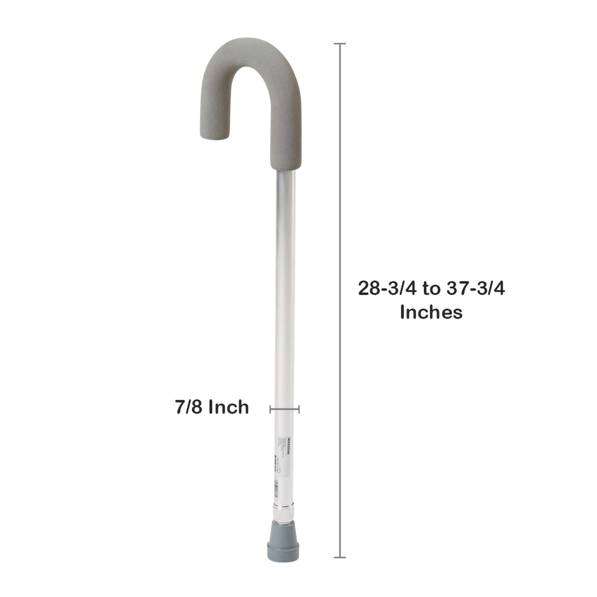 Round Handle Cane McKesson Aluminum 28-3/4 to 37-3/4 Inch Height Silver - BeHope