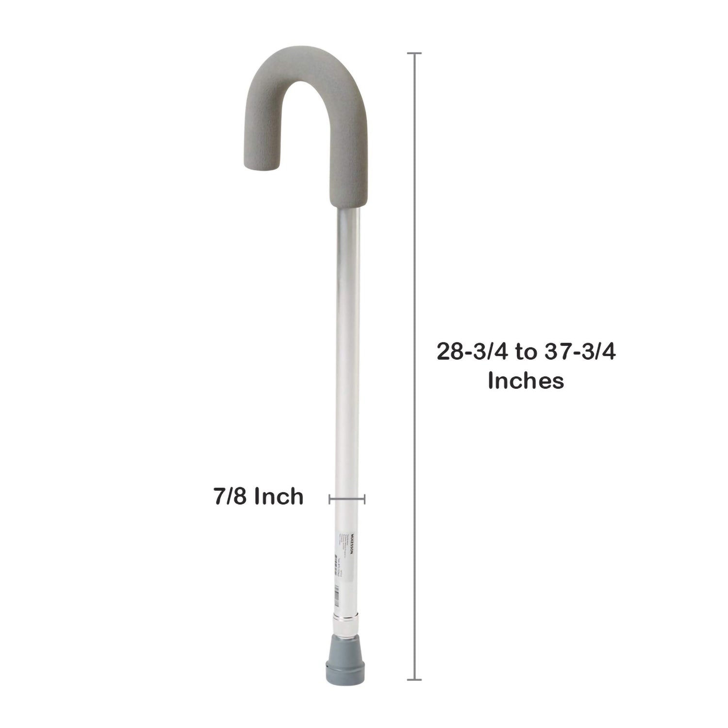 Round Handle Cane McKesson Aluminum 28-3/4 to 37-3/4 Inch Height Silver - BeHope