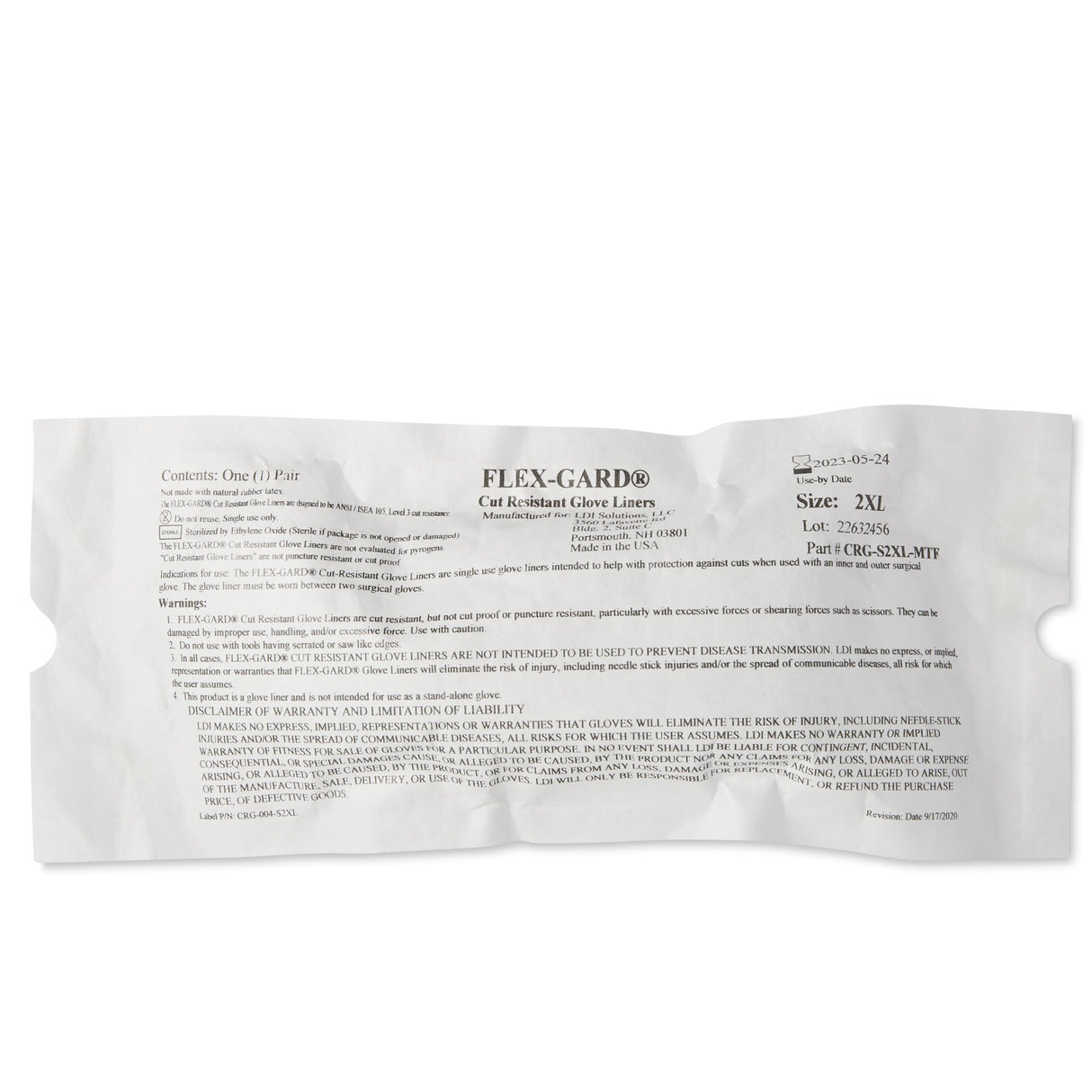 Cut Resistant Glove Liner Flex-Gard™ Full-Finger HDPE / Spandex / Polyester White 2X-Large - BeHope