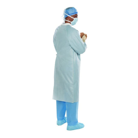 Surgical Gown Aero Chrome X-Large Silver NonSterile AAMI Level 4 Disposable - BeHope