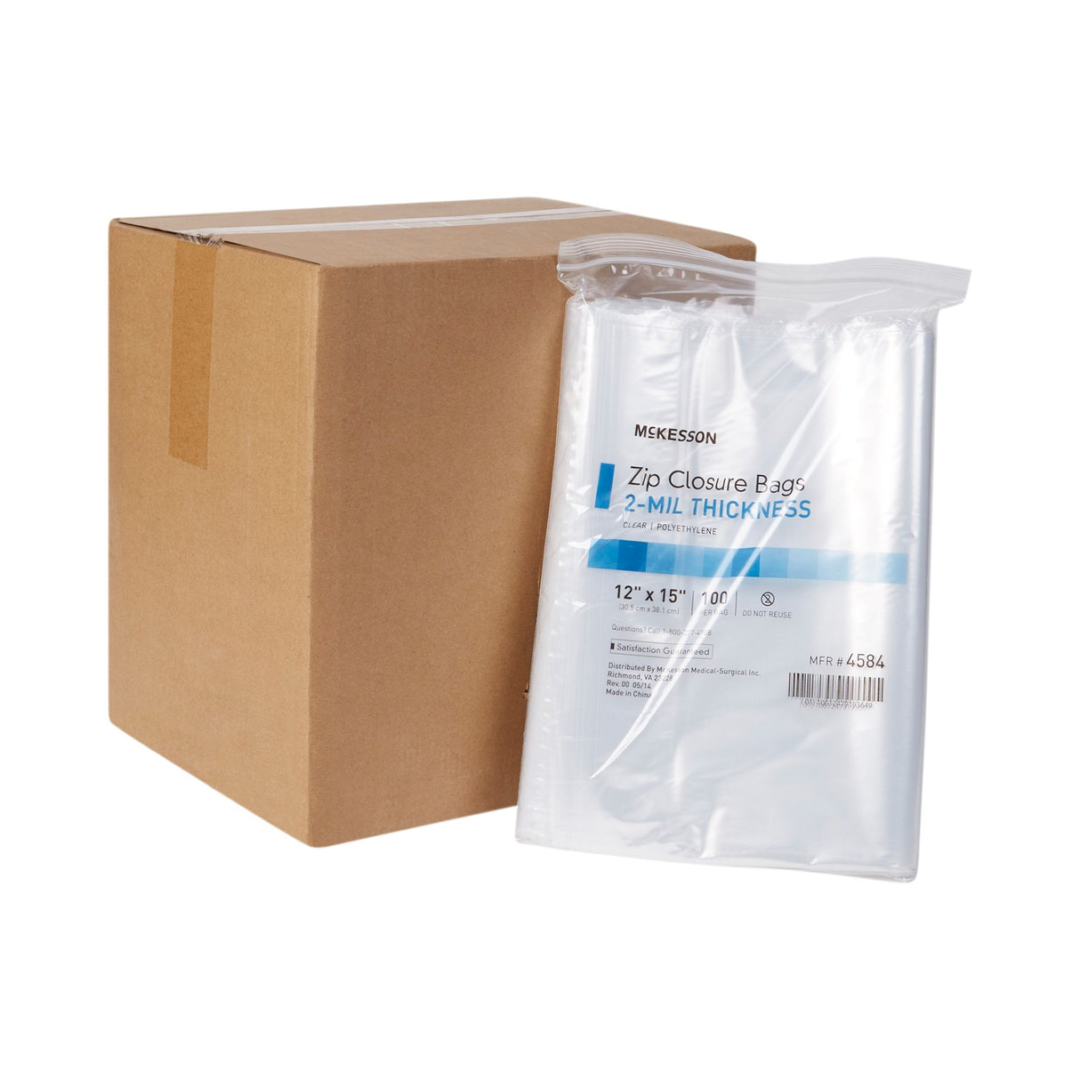 Reclosable Bag McKesson 12 X 15 Inch Polyethylene Clear Zipper Closure - BeHope