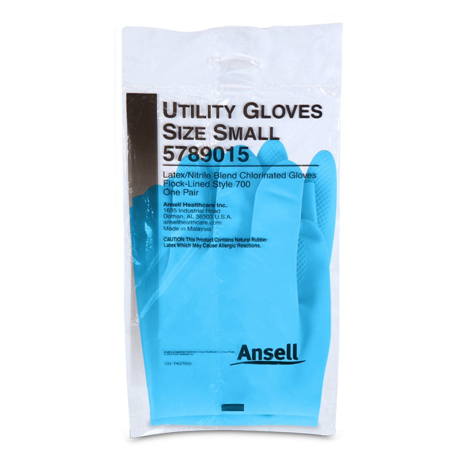 Utility Glove Small Flock Lined Latex / Nitrile Blue 13 Inch Straight Cuff NonSterile - BeHope