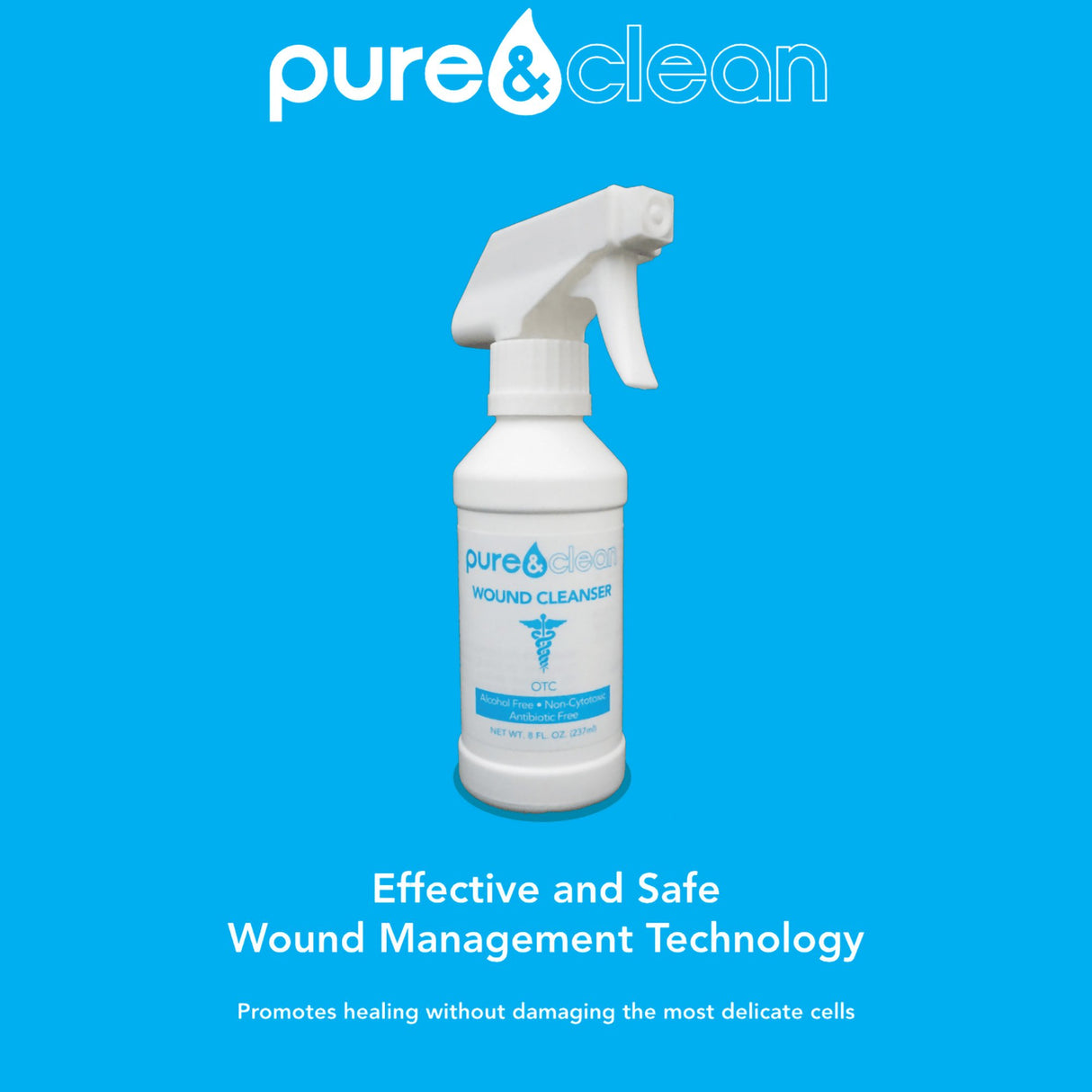 Wound Cleanser Pure&Clean® 8 oz. Spray Bottle NonSterile Antimicrobial - BeHope