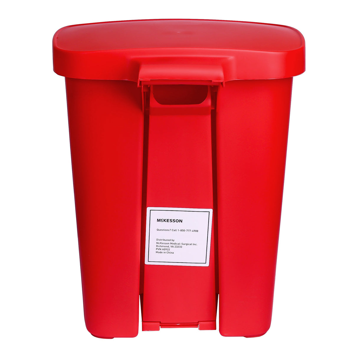 Trash Can McKesson 32 Quart / 8 gal. Red Plastic Rectangular - BeHope