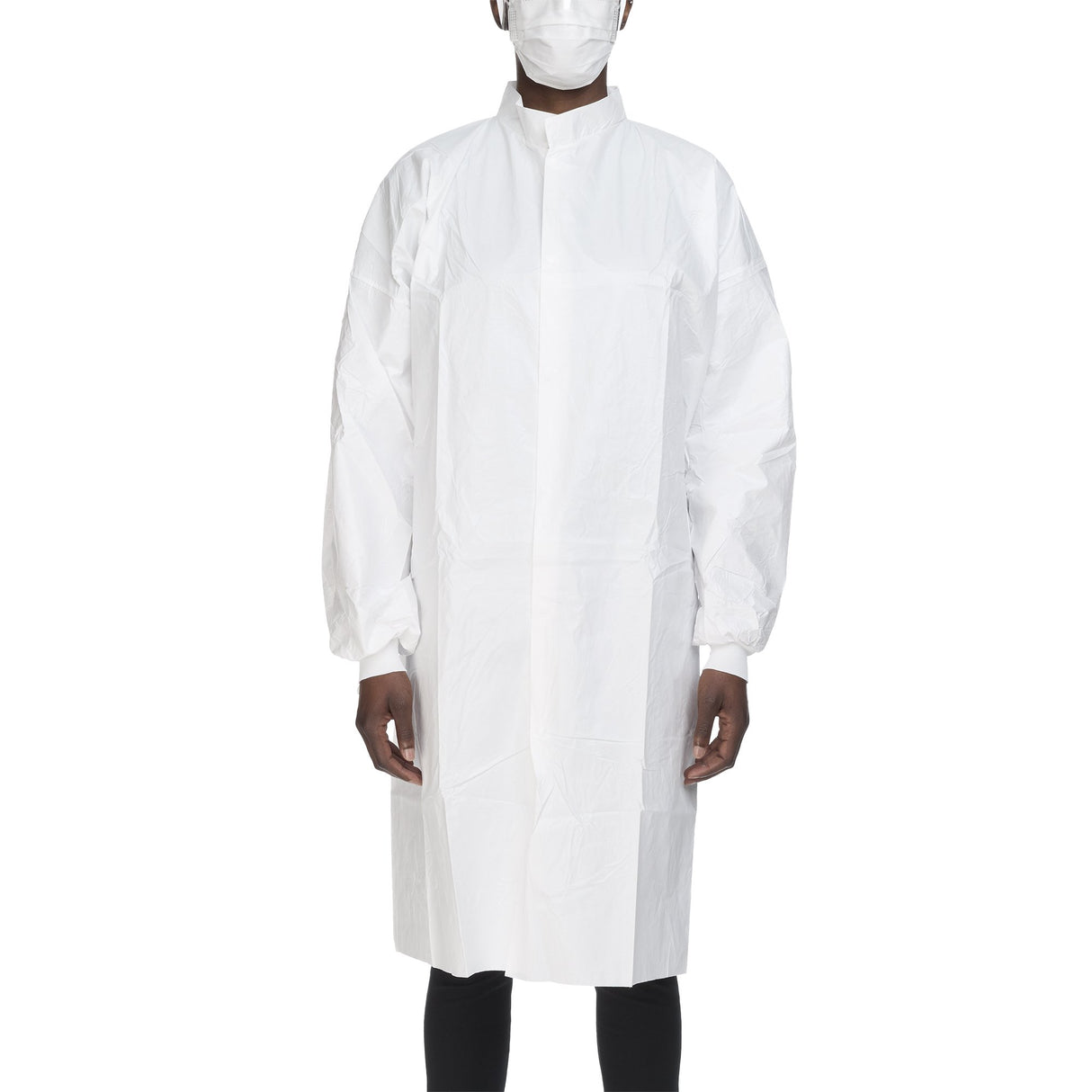 Cleanroom Lab Coat Contec® CritiGear™ White Large Knee Length Microporous Fabric Disposable - BeHope