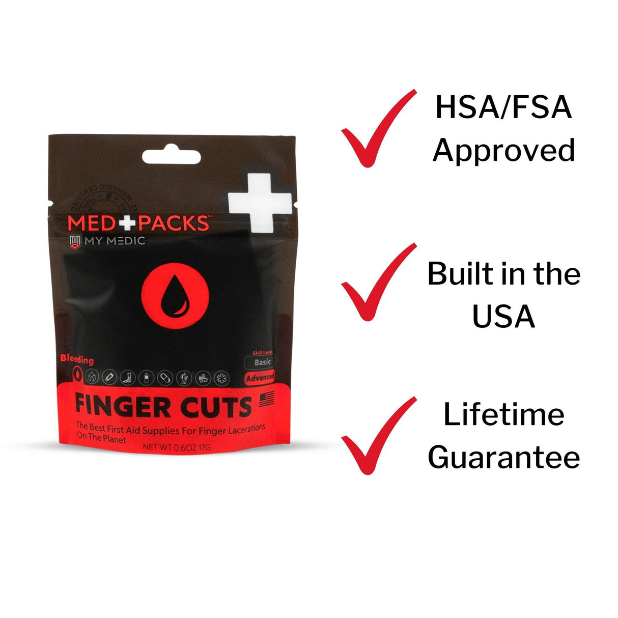 First Aid Kit My Medic™ MED PACKS FInger Cut Pouch - BeHope