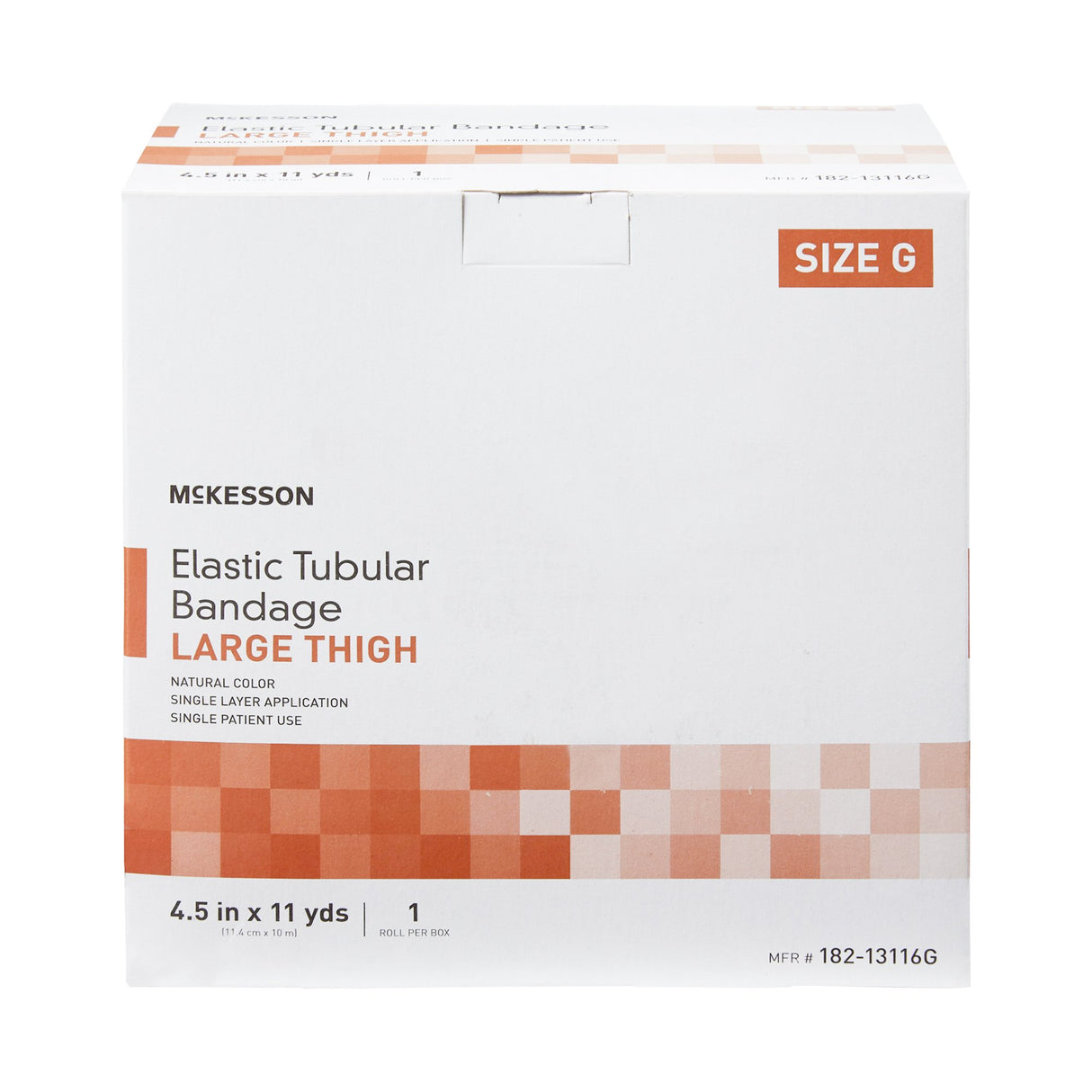 Elastic Tubular Support Bandage McKesson Spandagrip™ 4-1/2 Inch X 11 Yard Large Thigh Pull On Natural NonSterile Size G Standard Compression - BeHope