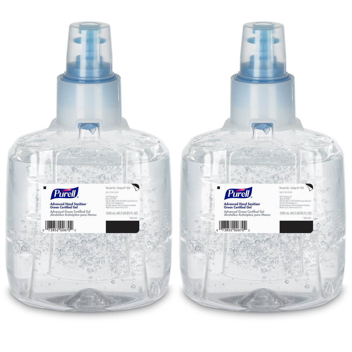 Hand Sanitizer Purell® Advanced 1,200 mL Ethyl Alcohol Gel Dispenser Refill Bottle - BeHope