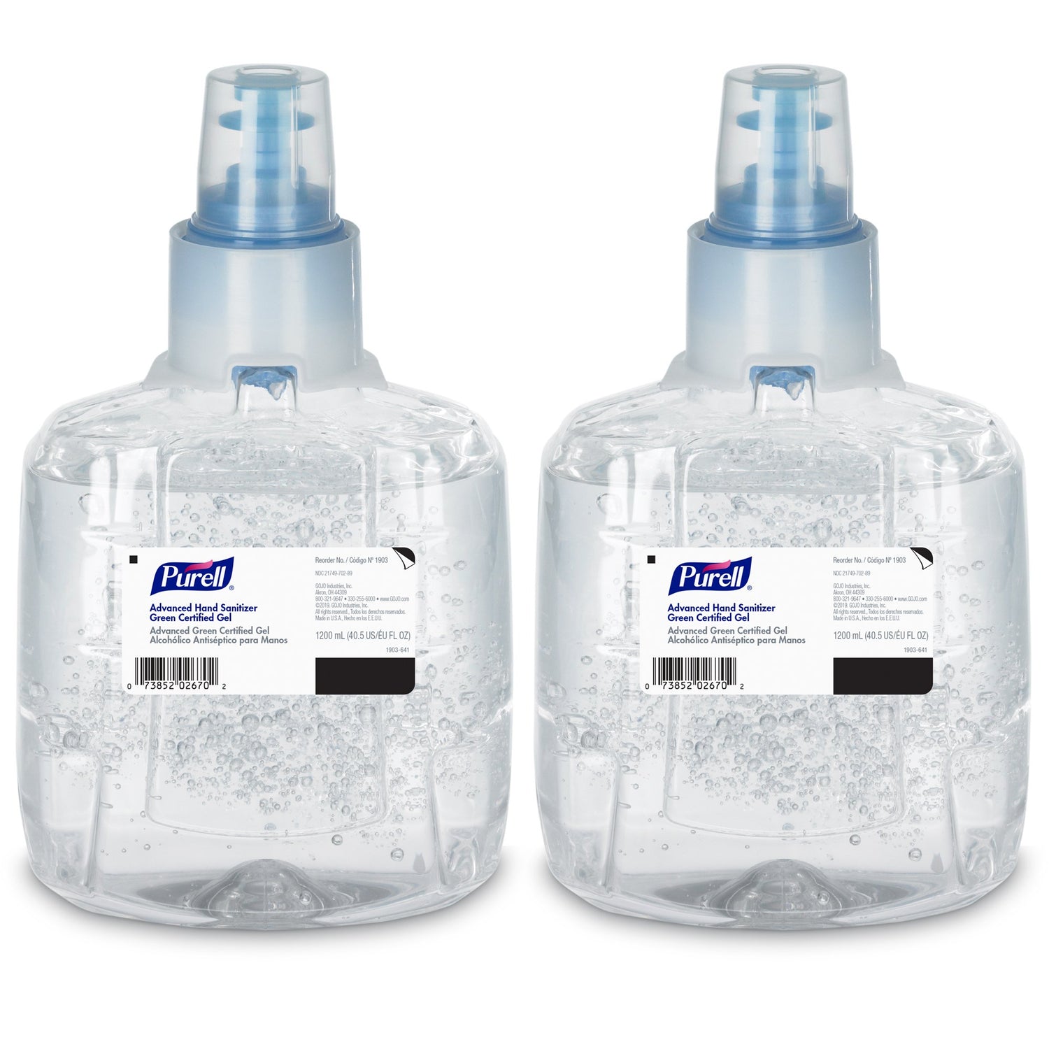 Hand Sanitizer Purell® Advanced 1,200 mL Ethyl Alcohol Gel Dispenser Refill Bottle - BeHope
