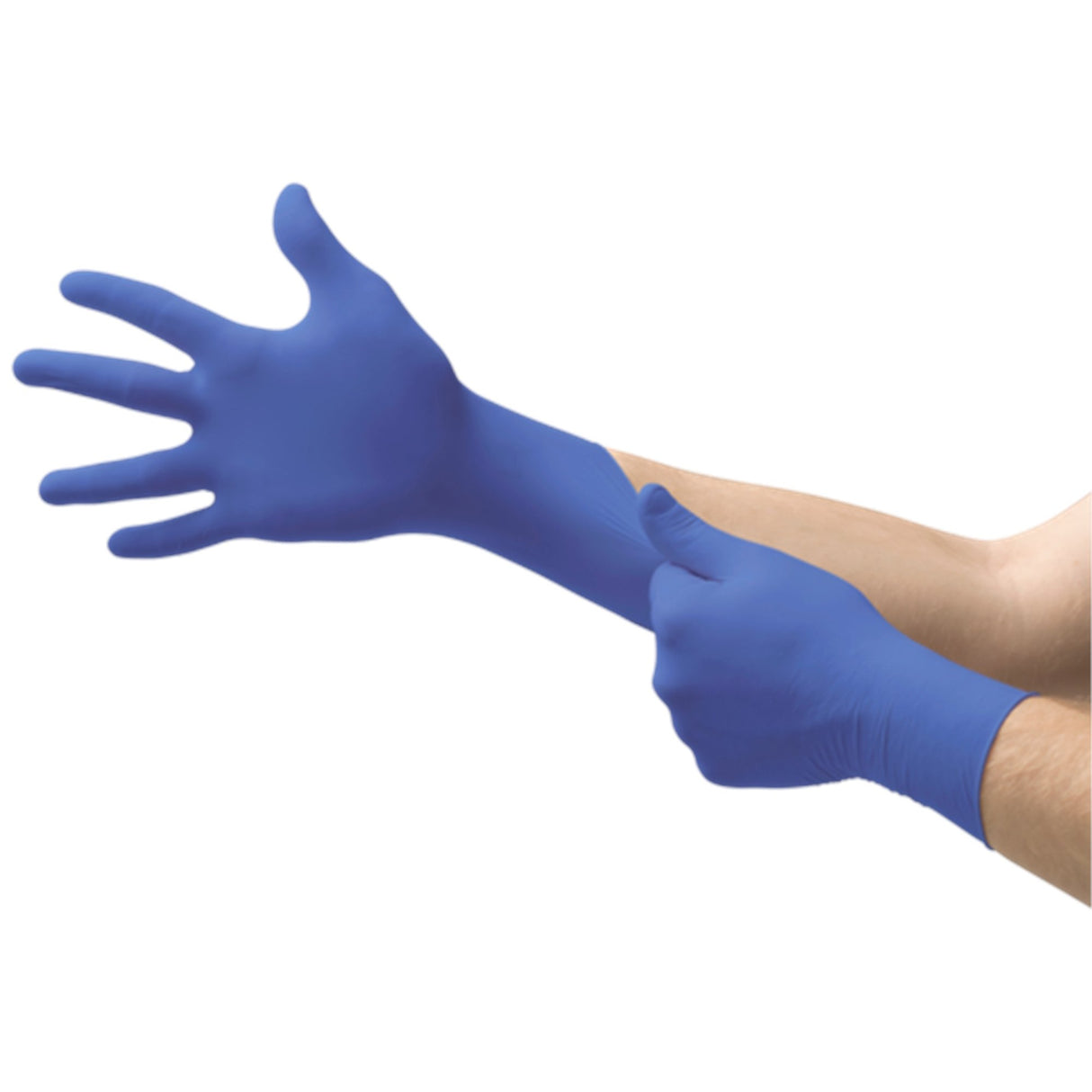 Exam Glove Micro-Touch® Micro-Thin Large NonSterile Nitrile Standard Cuff Length Textured Fingertips Blue Not Rated - BeHope