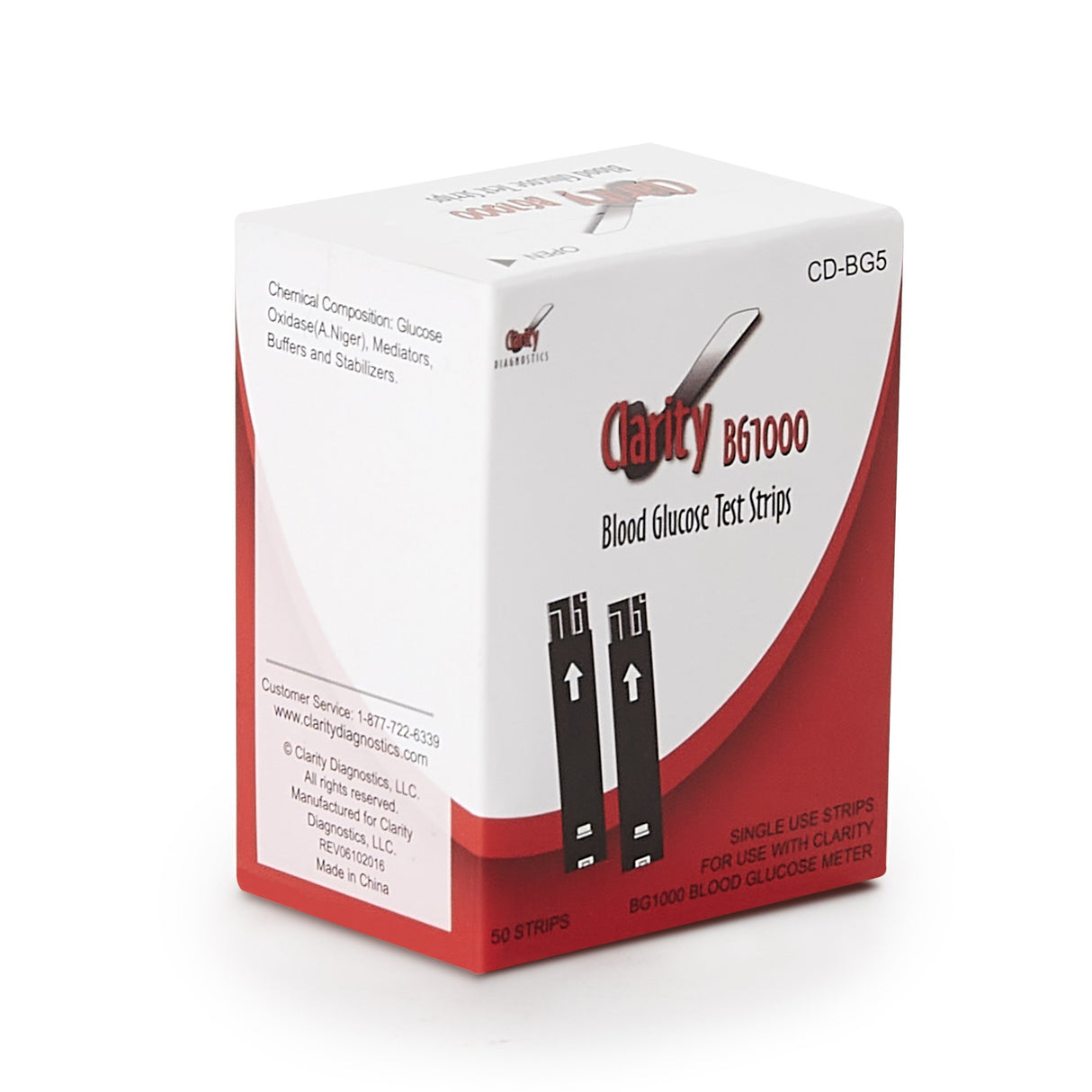 Blood Glucose Test Strips Clarity BG1000 50 Strips per Pack - BeHope