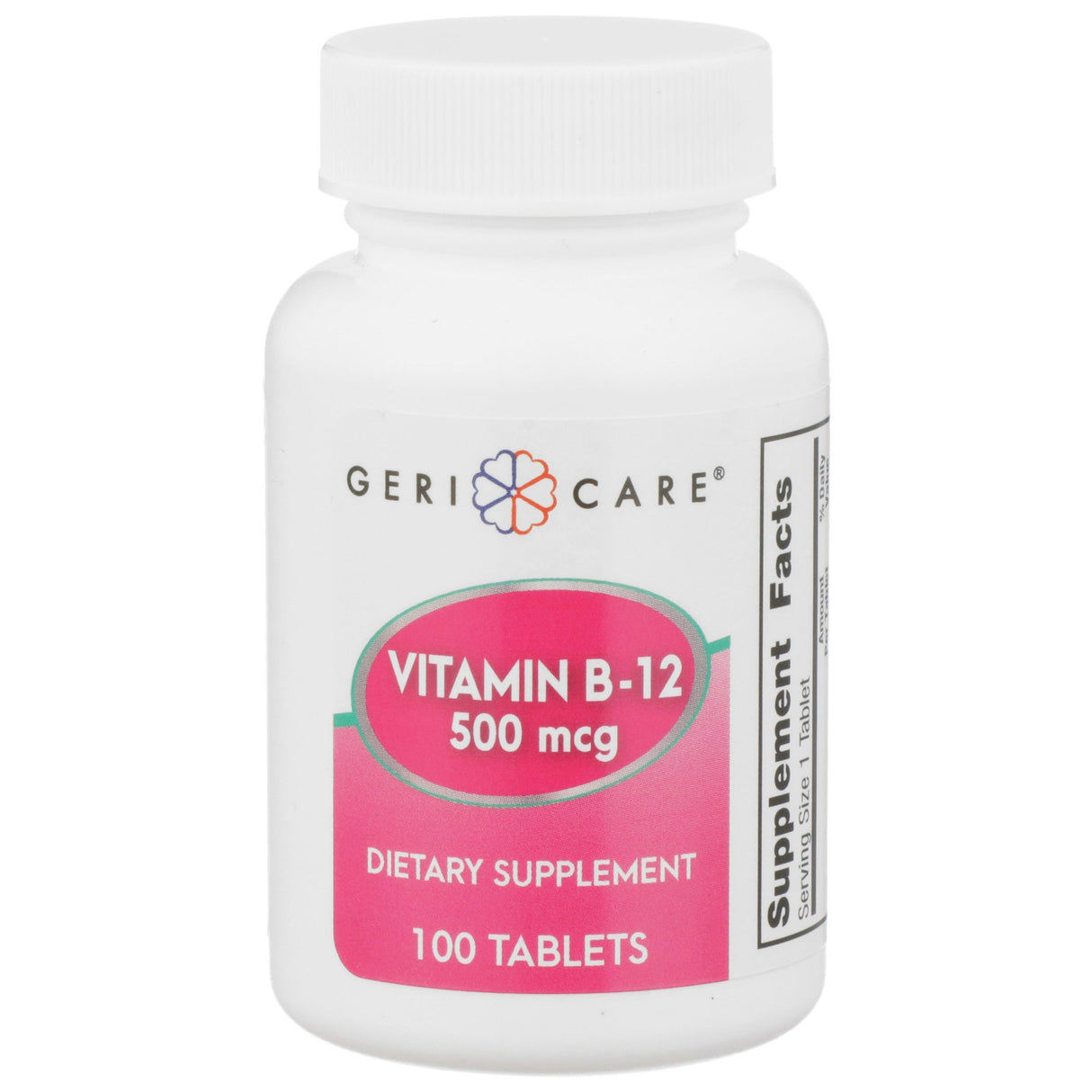 Vitamin Supplement Geri-Care® Vitamin B12 500 mcg Strength Tablet 100 per Bottle - BeHope