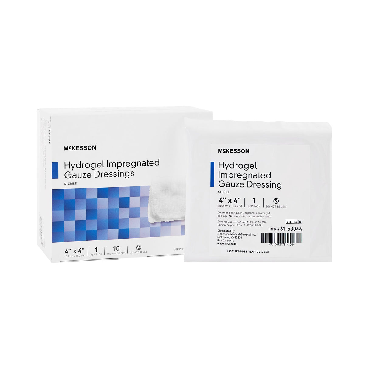Hydrogel Wound Dressing McKesson Impregnated 4 X 4 Inch Sterile - BeHope